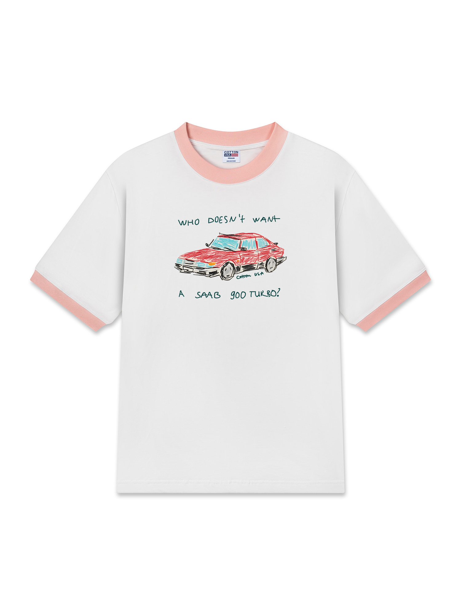 Áo Thun Ringer Relaxed Fit Classic Car Crayon Car