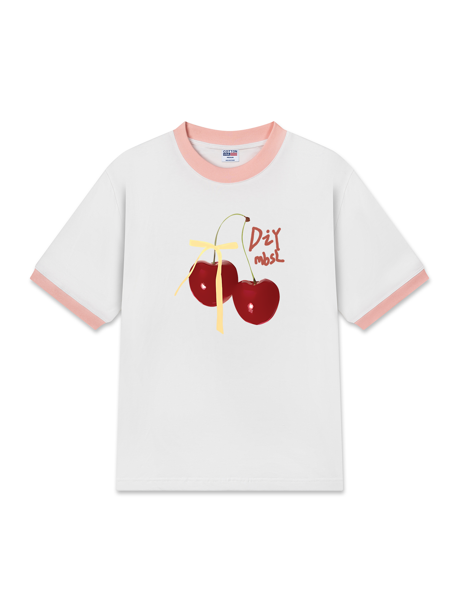 Áo Thun Ringer Relaxed Fit Cherry Yellow Bow