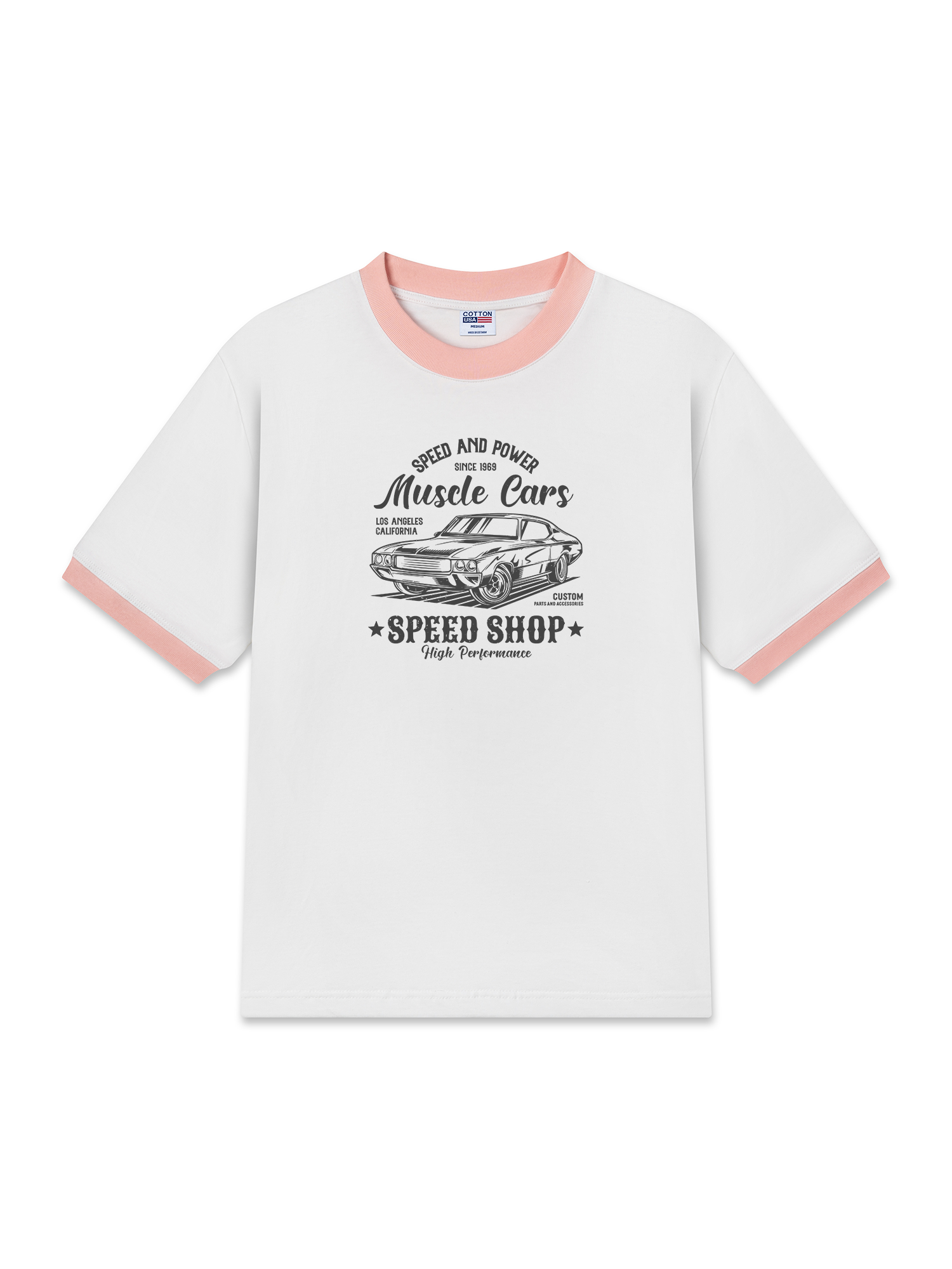 Áo Thun Ringer Relaxed Fit Speed And Power Muscle Cars