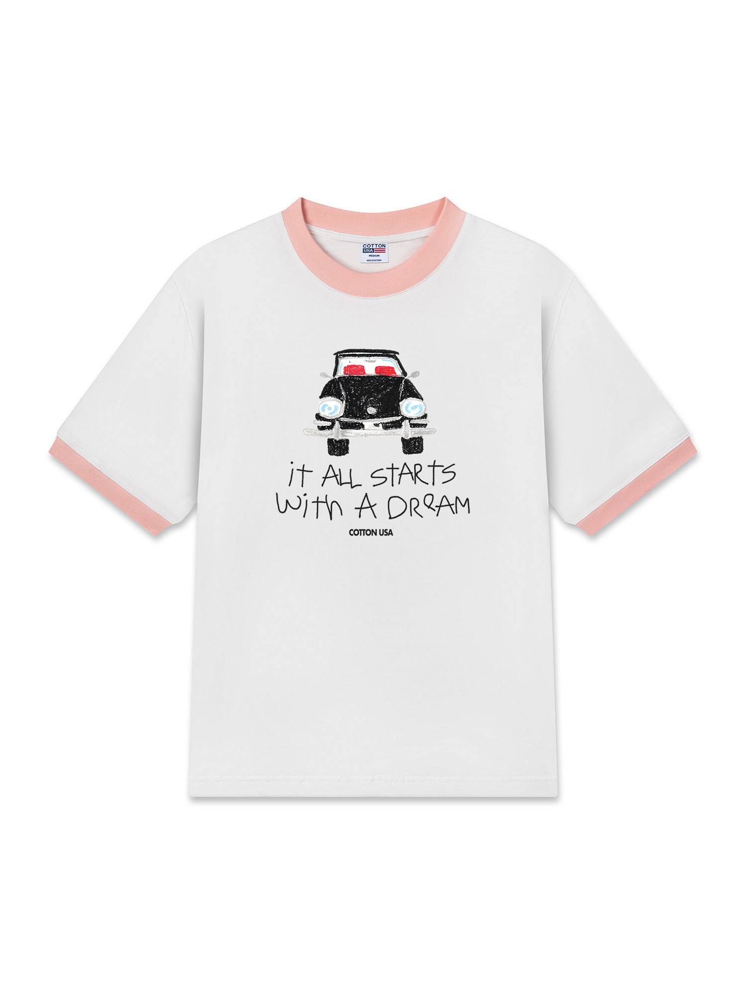 Áo Thun Ringer Relaxed Fit Classic Car Dream Crayon