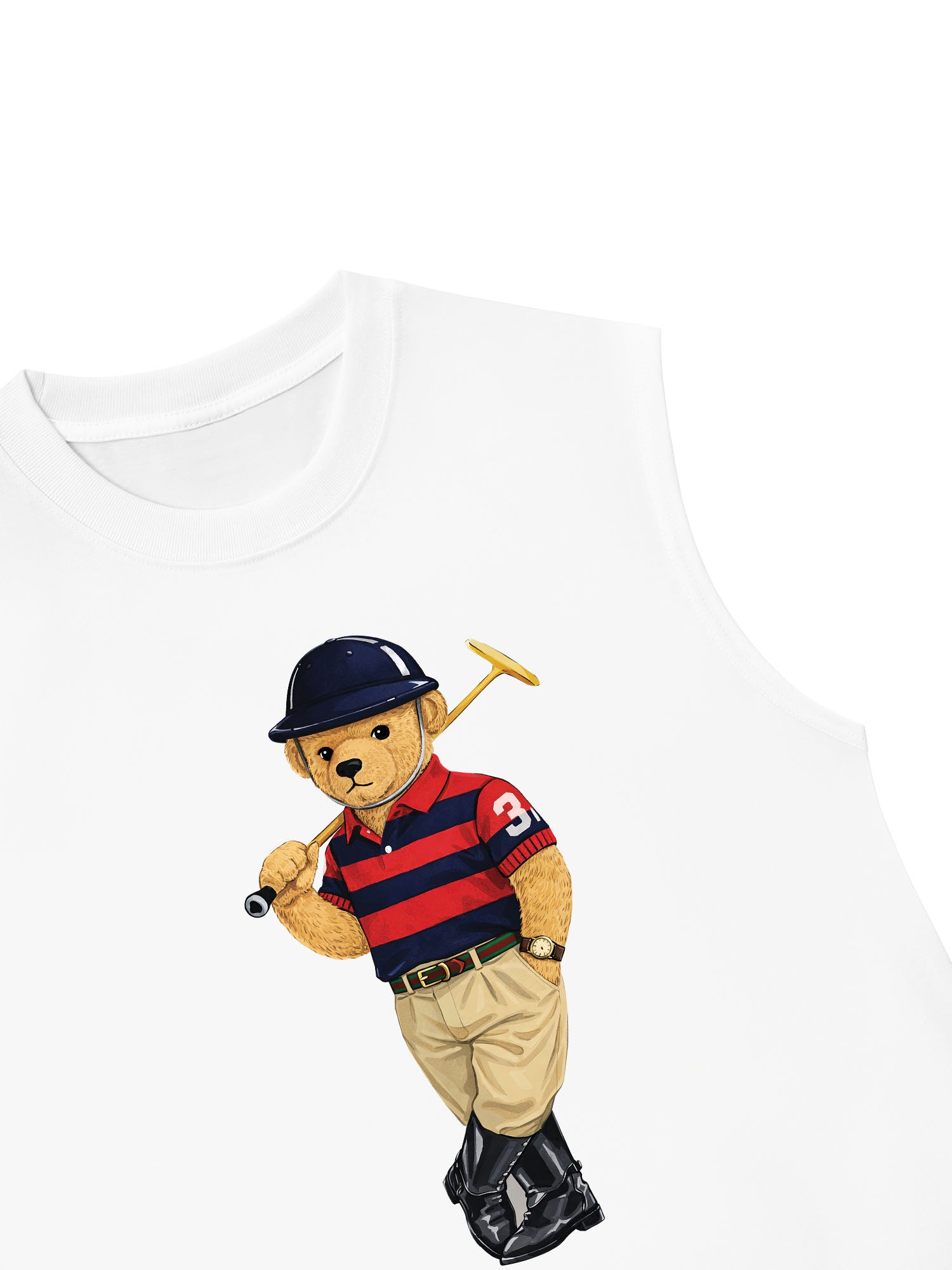 Áo Ba Lỗ Relaxed Fit Quiet Luxury Bear