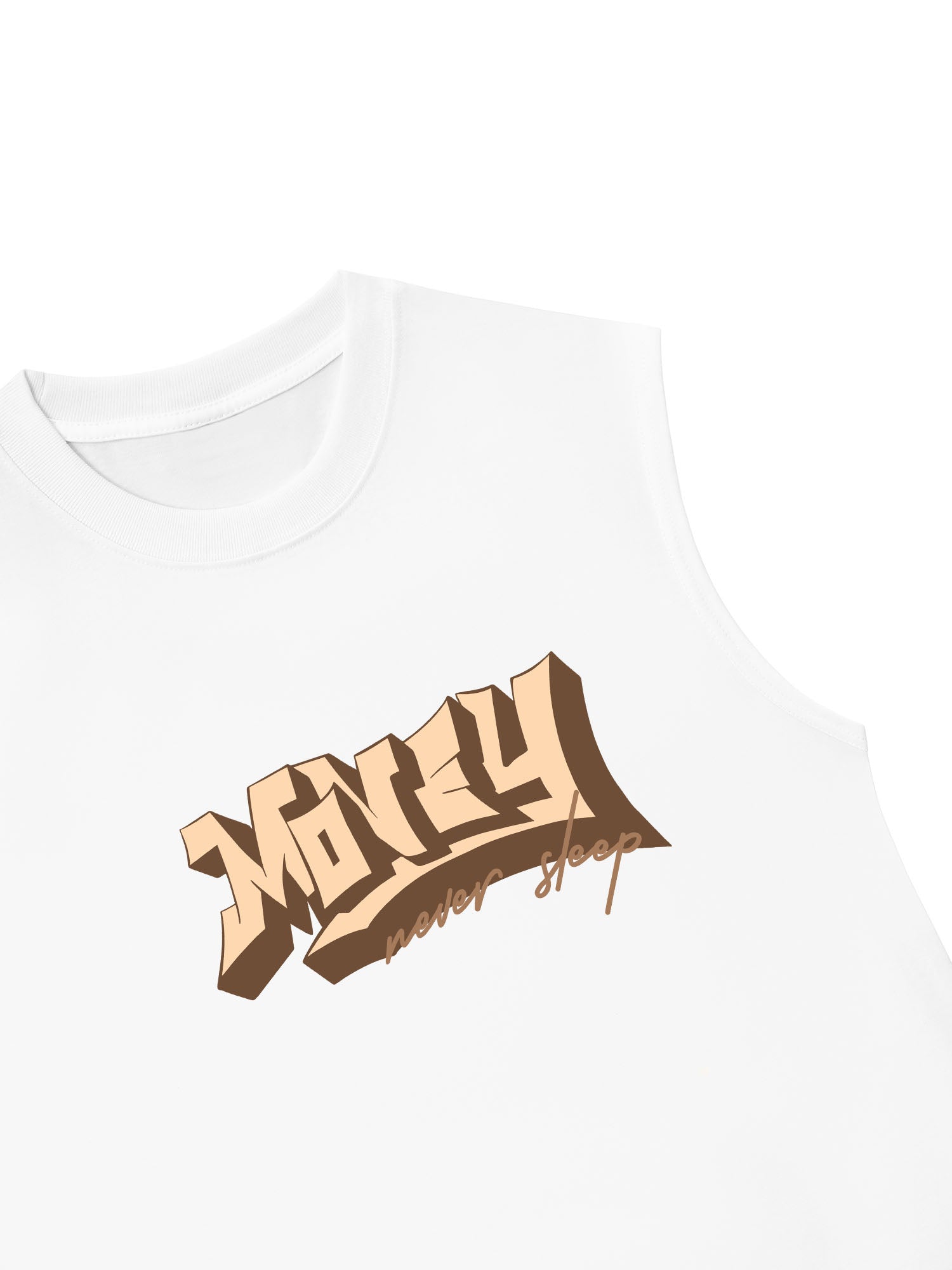 Áo Ba Lỗ Relaxed Fit Money Never Sleep