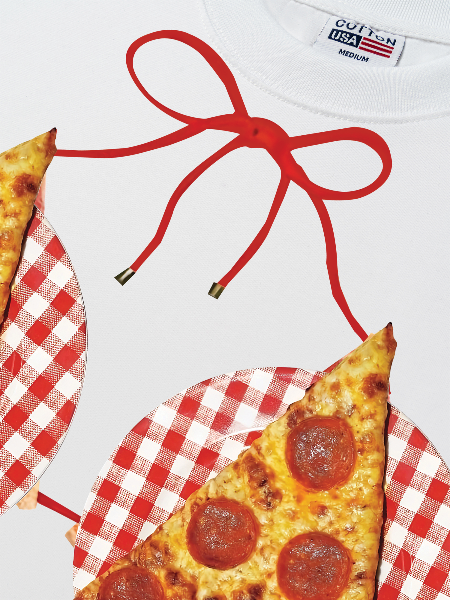 Áo Thun Relaxed Fit Yummy Mood Pizza Bikini