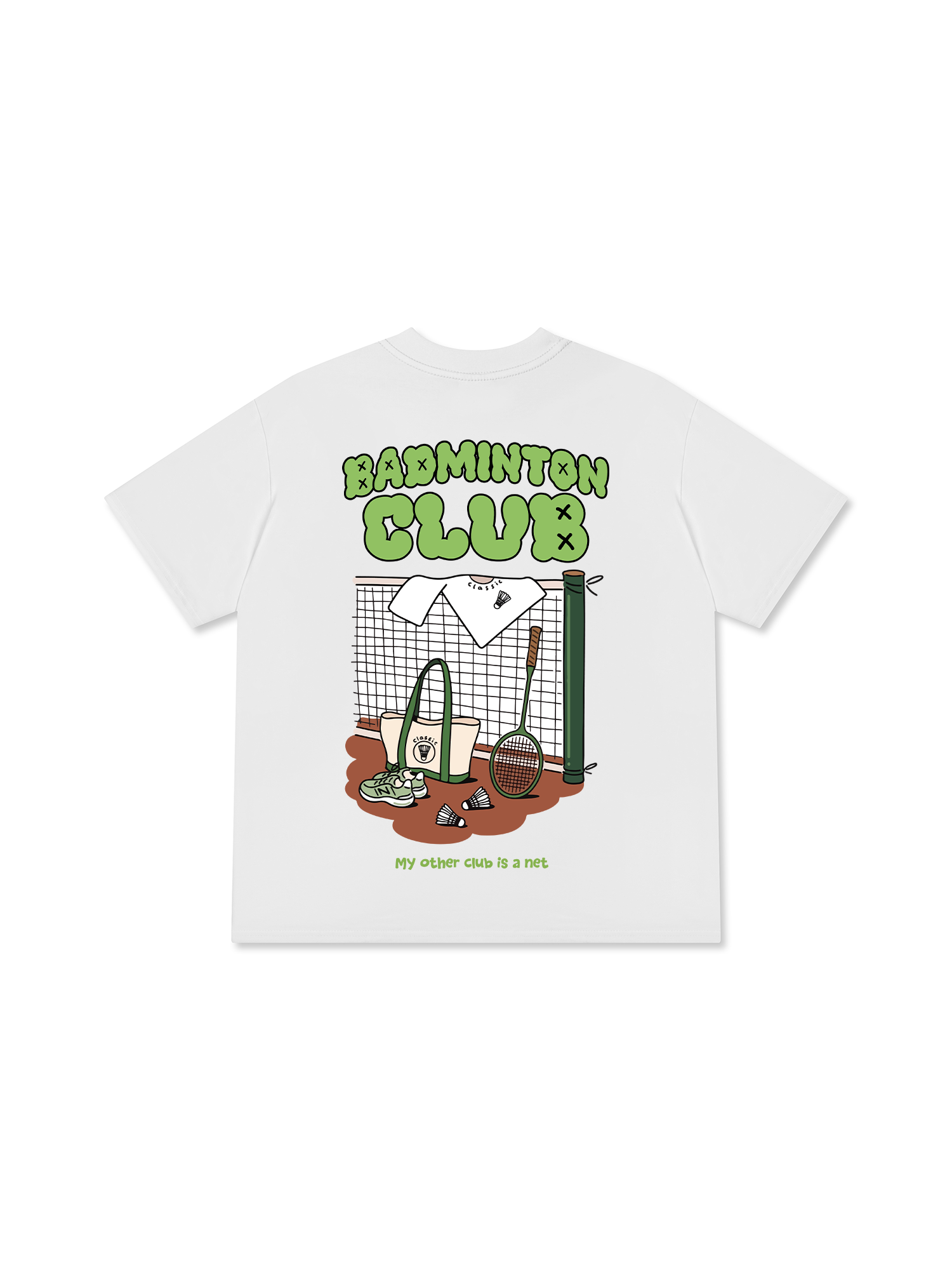 Áo Thun Relaxed Fit Badminton Club My Other Club Is A Net