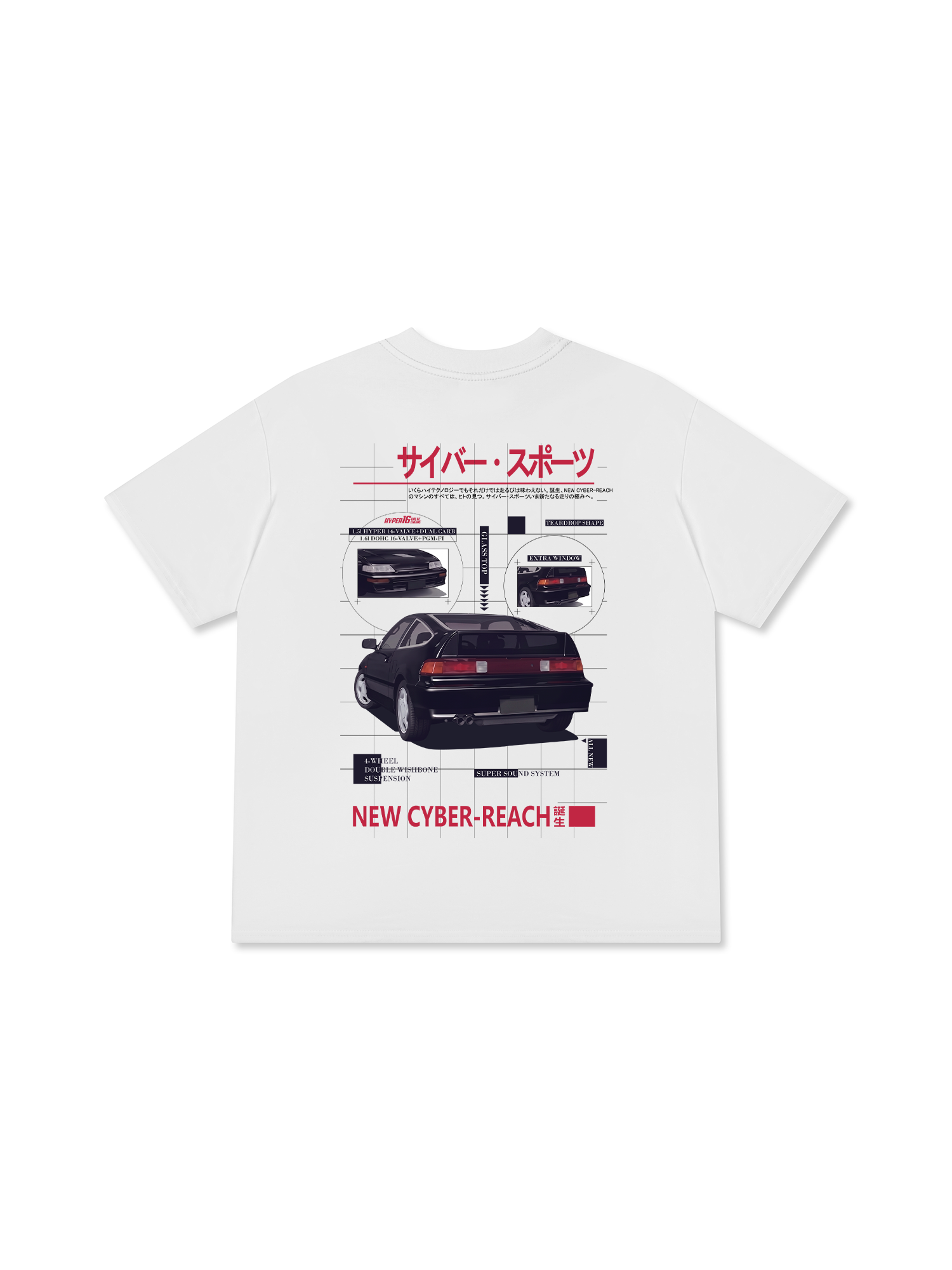 Áo Thun Relaxed Fit JDM Car Cyber Sports Vintage Advertisement