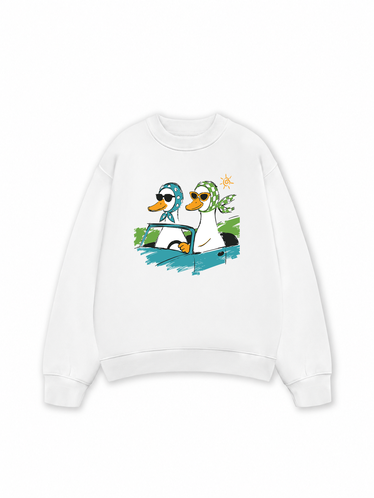 Áo Sweater Nỉ Hai Da Farm Duck Driving