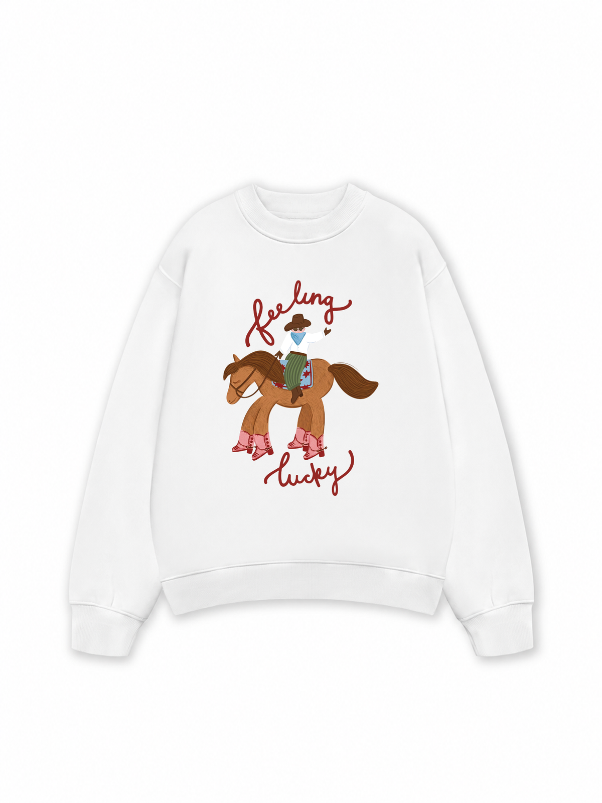 Áo Sweater Nỉ Hai Da Farm Feeling Lucky