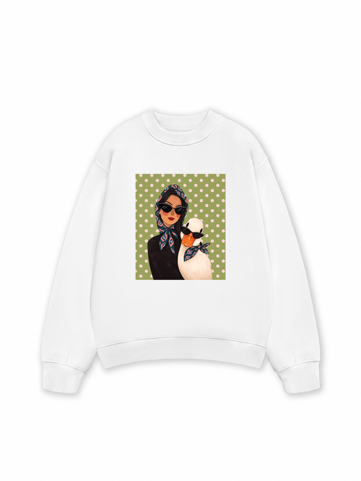 Áo Sweater Nỉ Hai Da Farm Cool Polka Dot Duck
