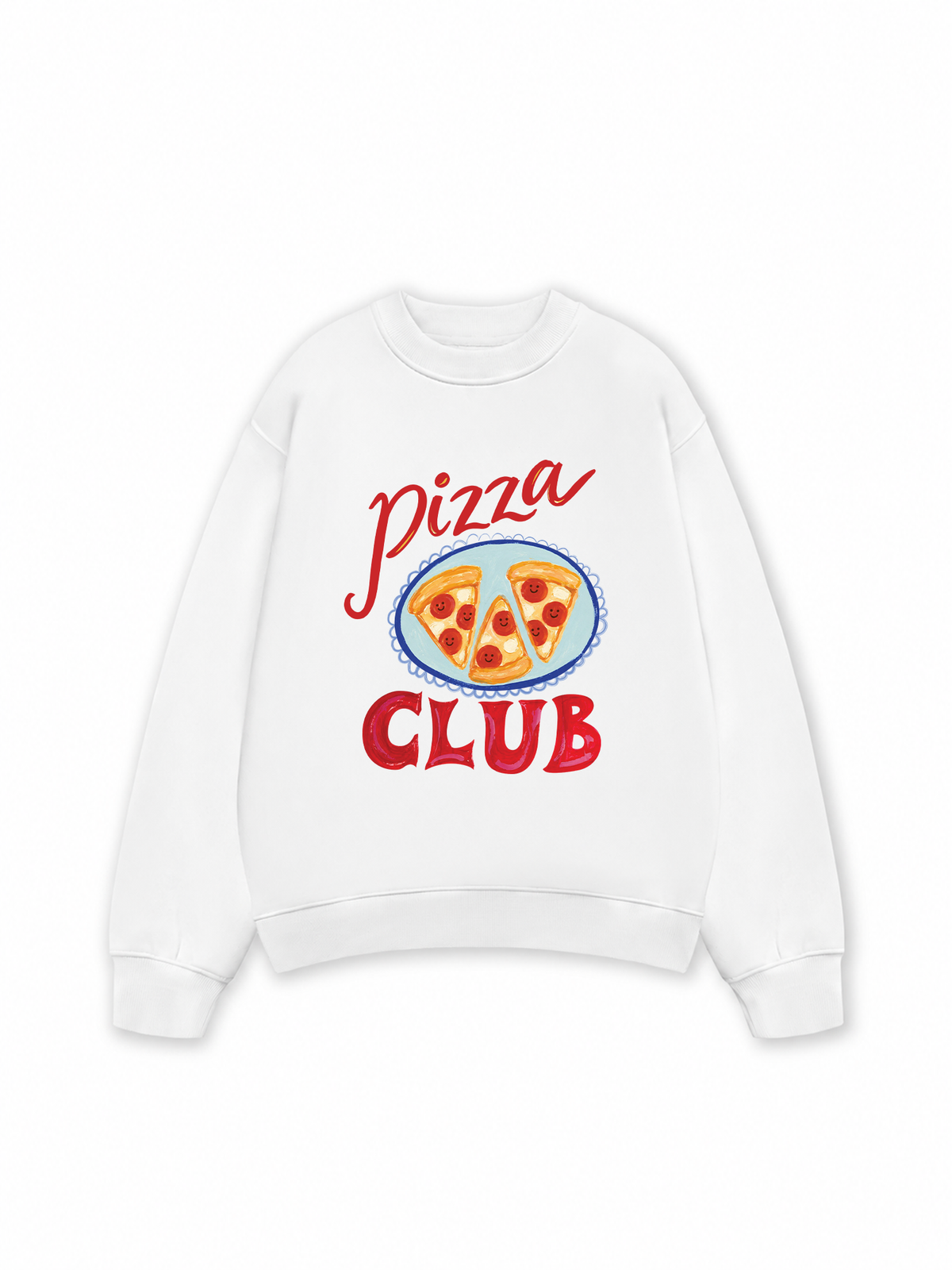 Áo Sweater Nỉ Hai Da Yummy Mood Pizza Girl Club