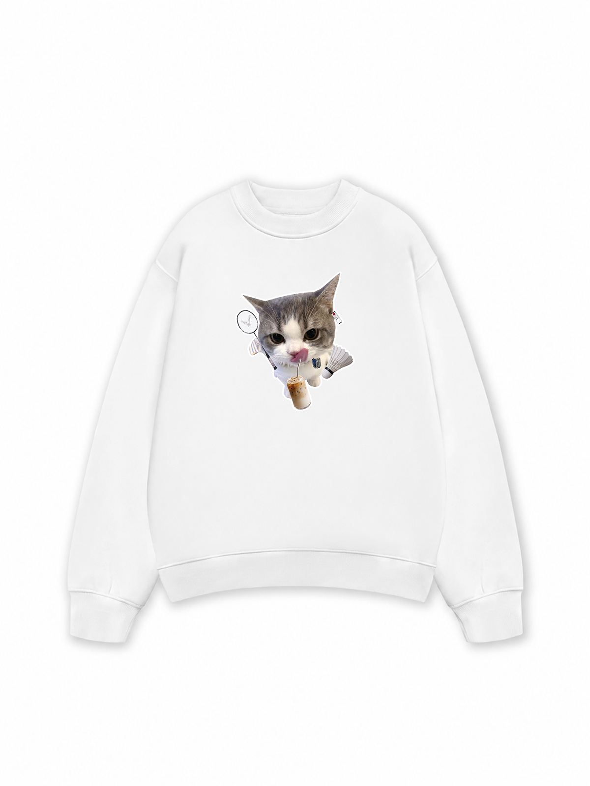 Áo Sweater Nỉ Hai Da Badminton Cute Cat
