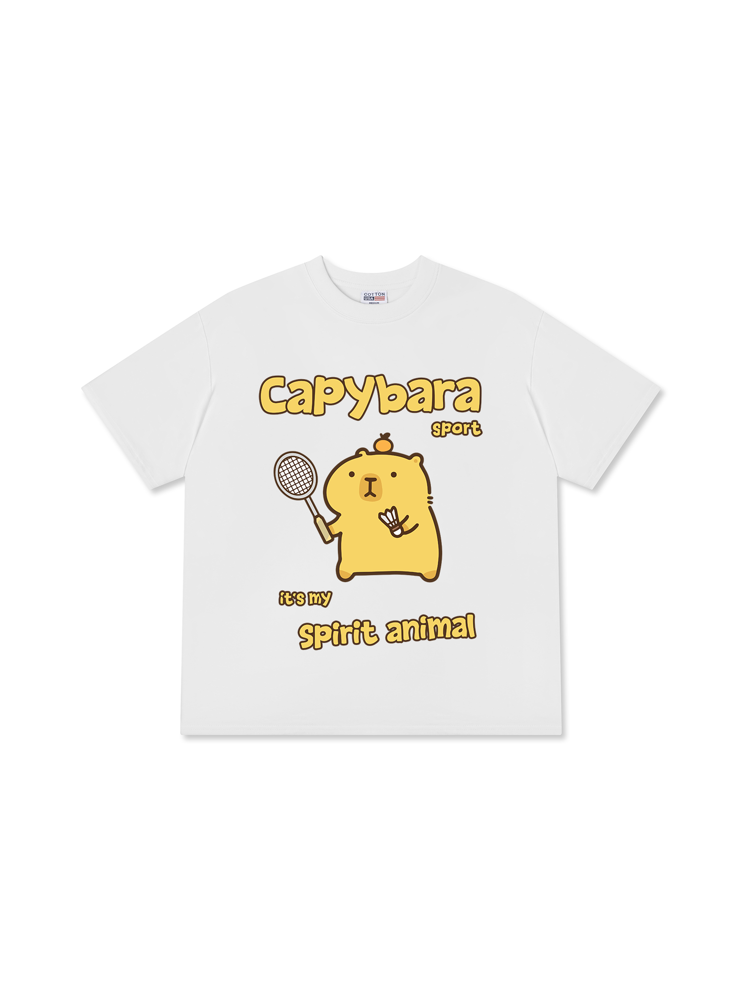 Áo Thun Relaxed Fit Badminton Capybara Sport