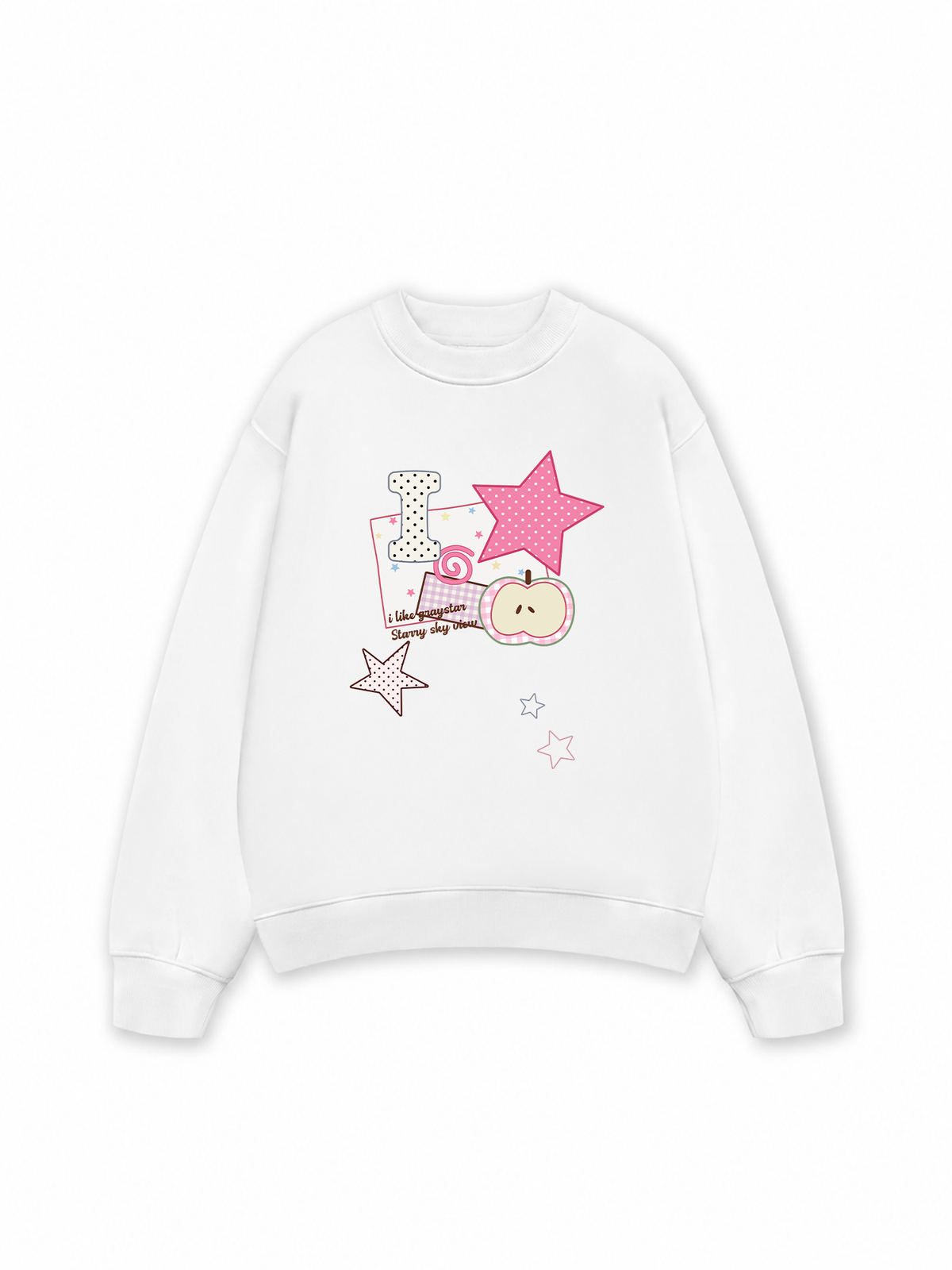 Áo Sweater Nỉ Hai Da Dotty Mood Pink Star Candy
