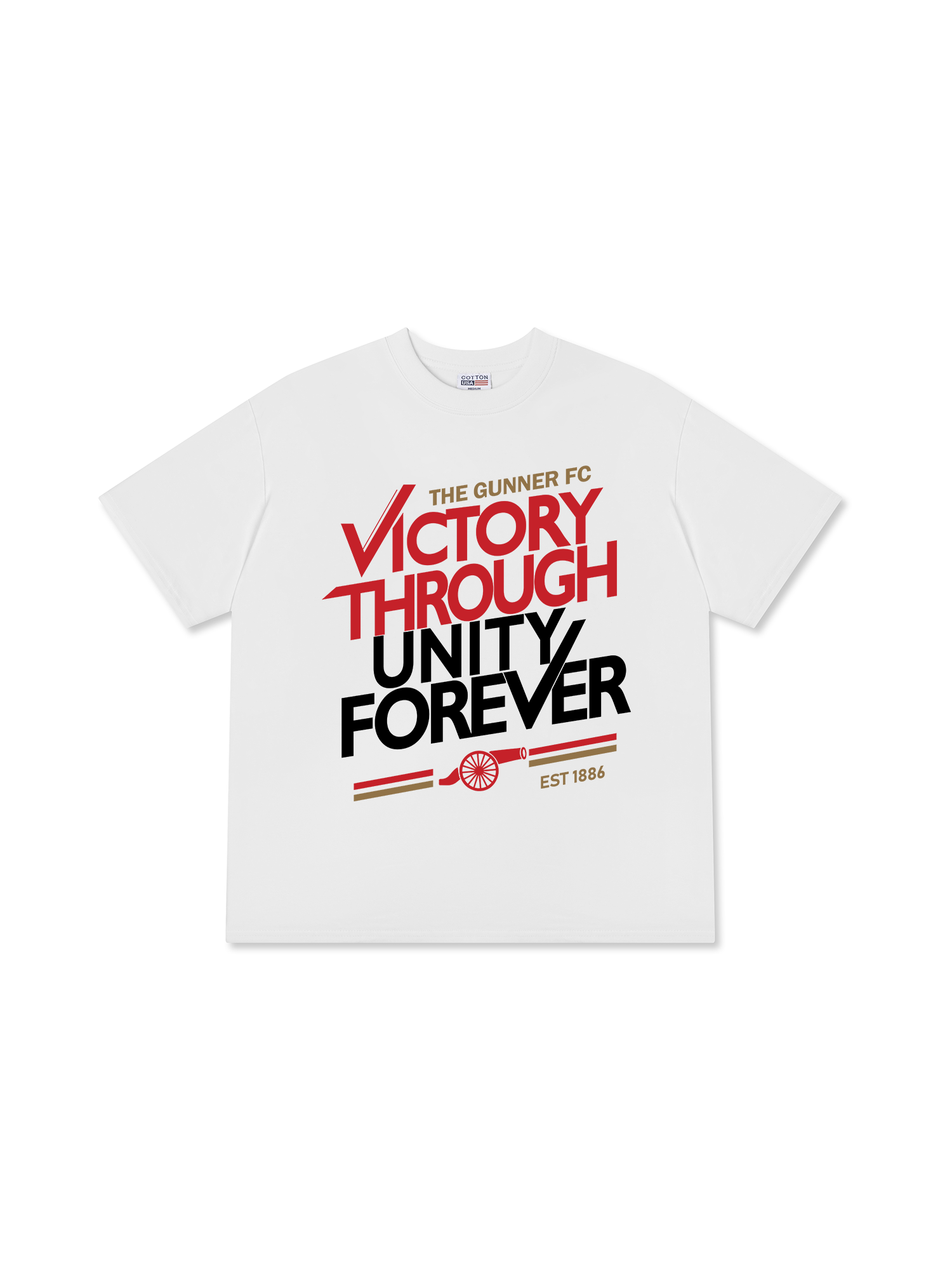 Áo Thun Relaxed Fit Soccer The Gunner Victory Through Unity Forever