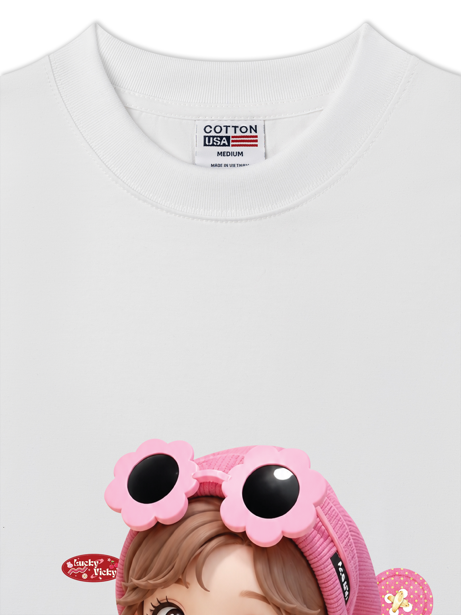 Áo Thun Relaxed Fit Cute Gang Pink Girl