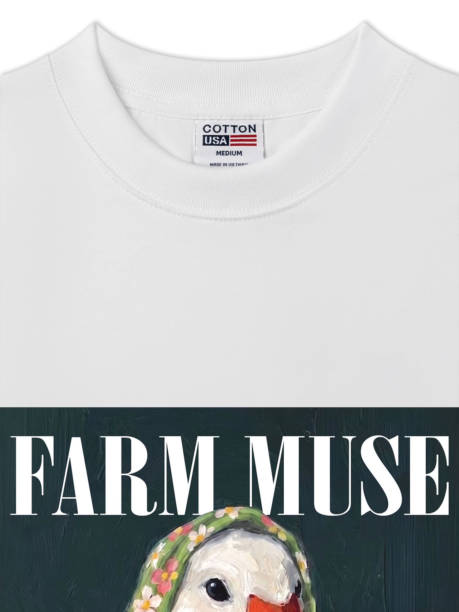 Áo Thun Relaxed Fit Farm Muse White Duck