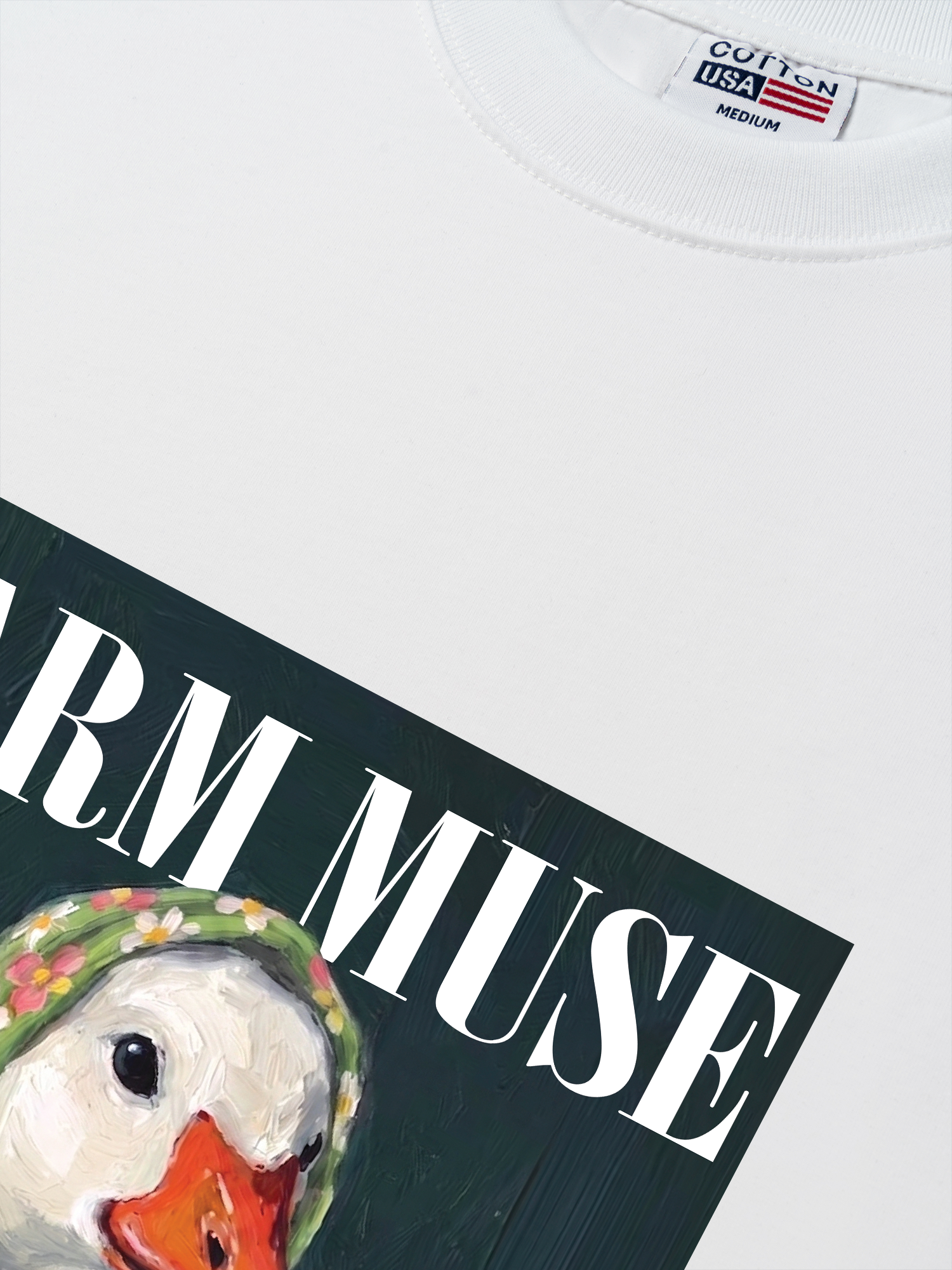 Áo Thun Relaxed Fit Farm Muse White Duck