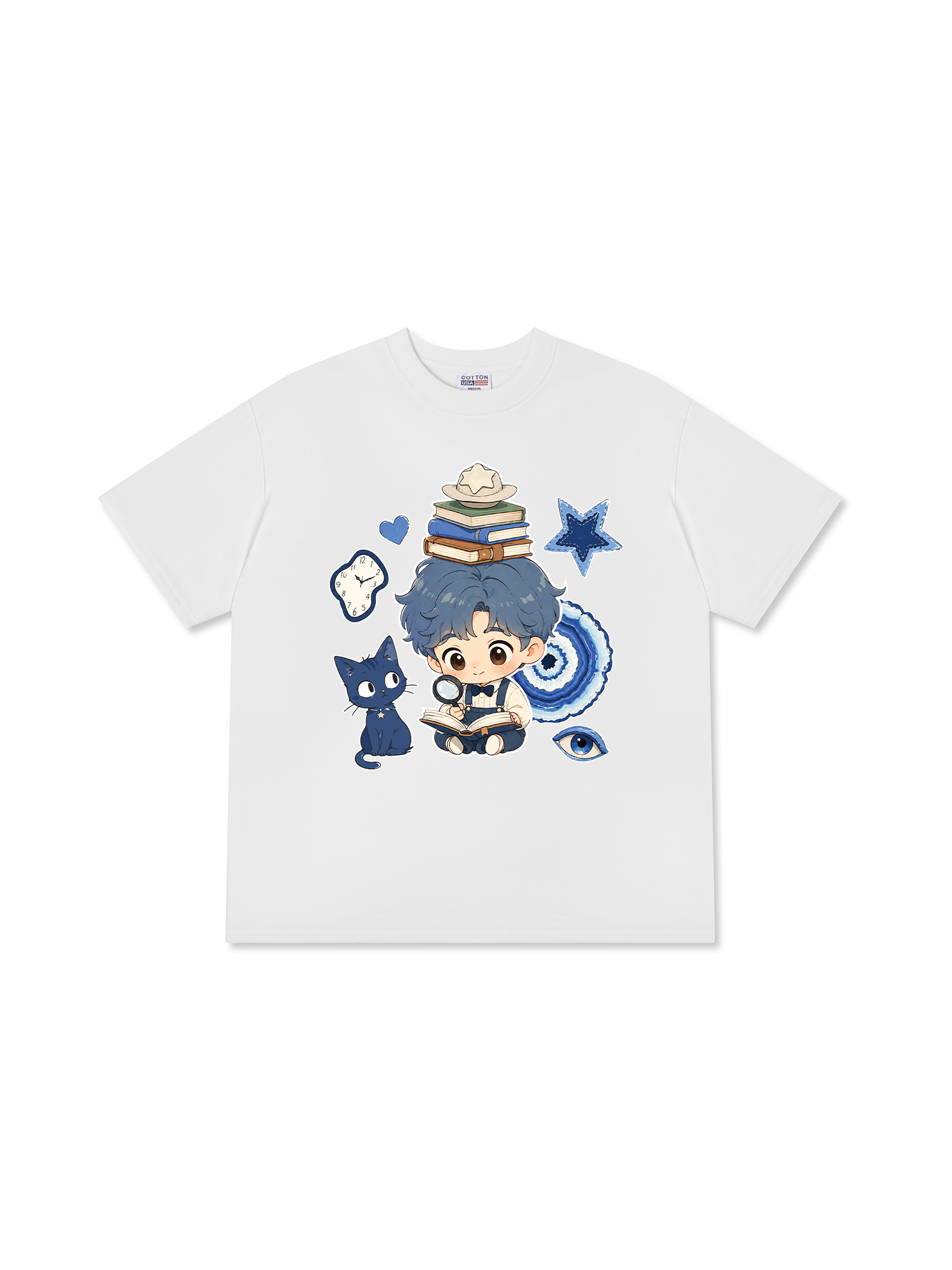 Áo Thun Relaxed Fit Cute Gang Blue Outfit