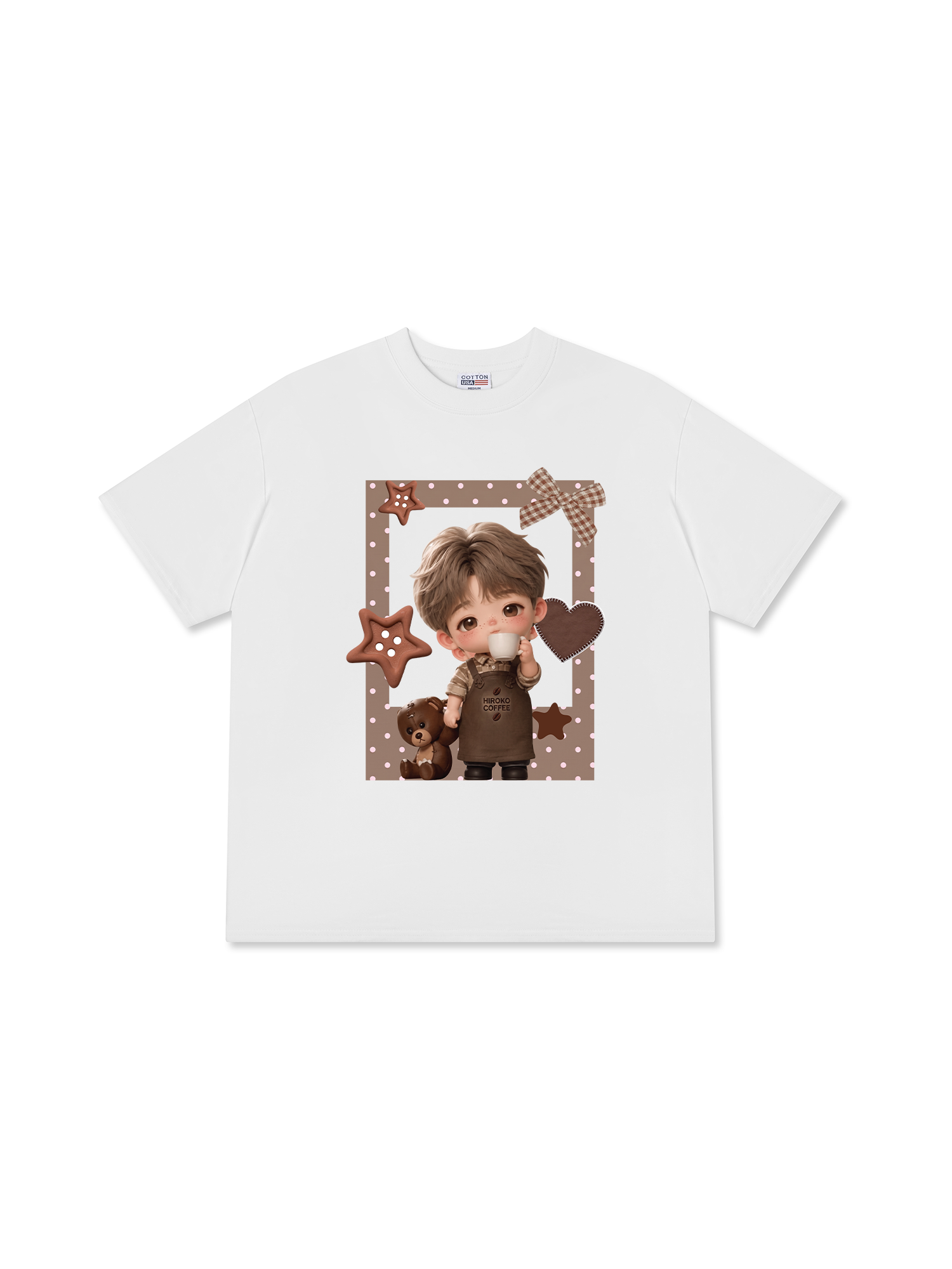 Áo Thun Relaxed Fit Cute Gang Coffee Chibi