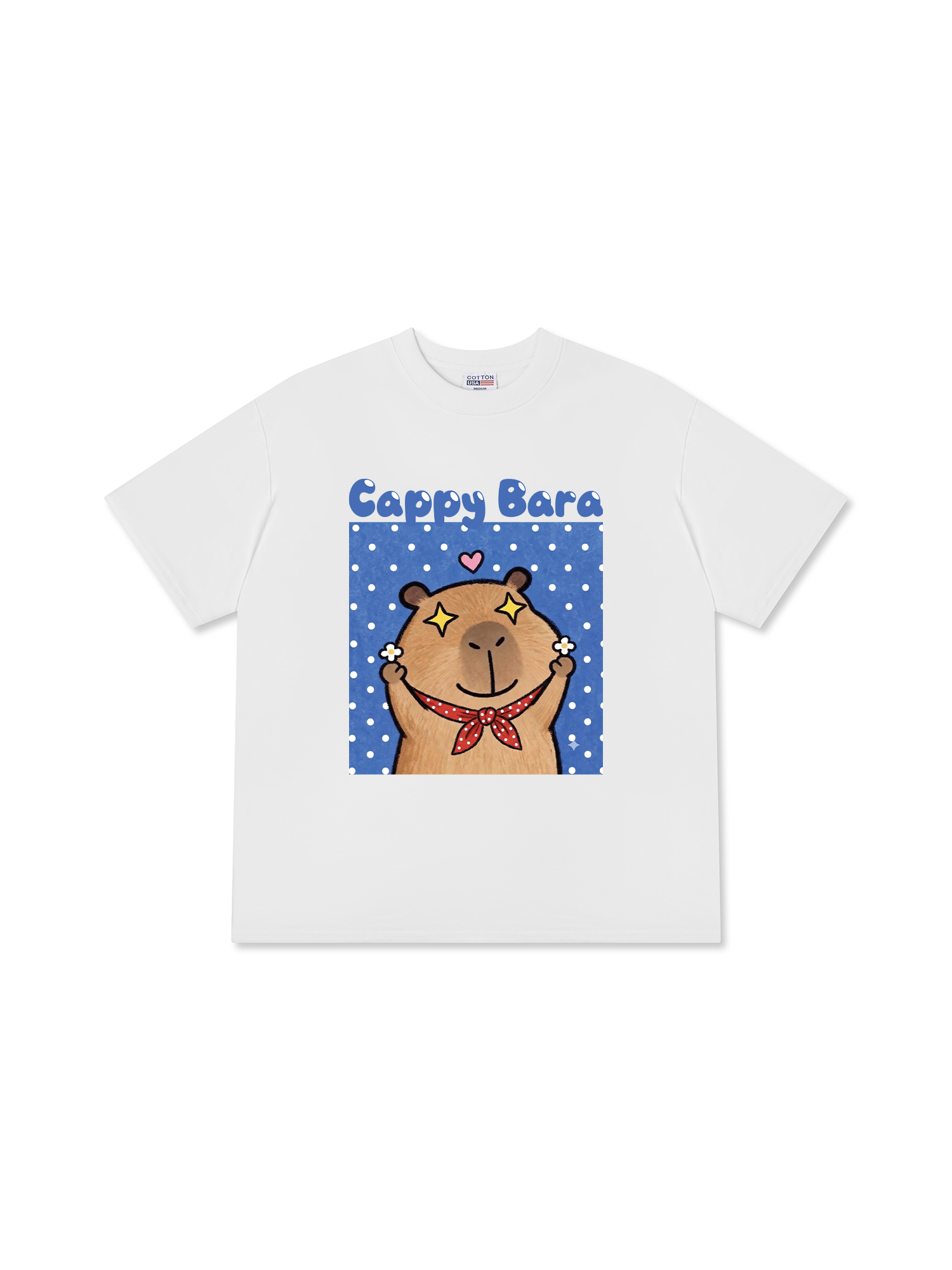 Áo Thun Relaxed Fit Farm Capy Bara Blue Background