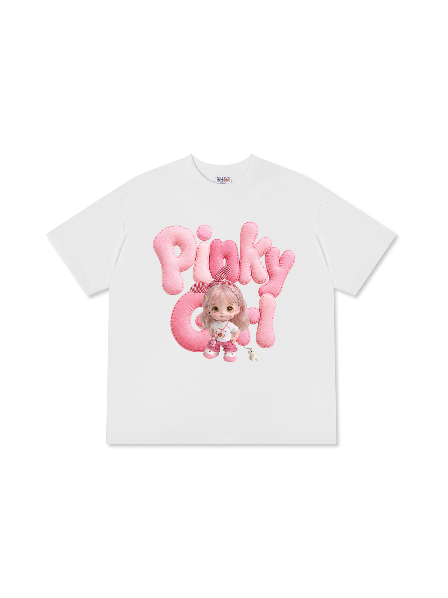 Áo Thun Relaxed Fit Cute Gang Pinky Girl