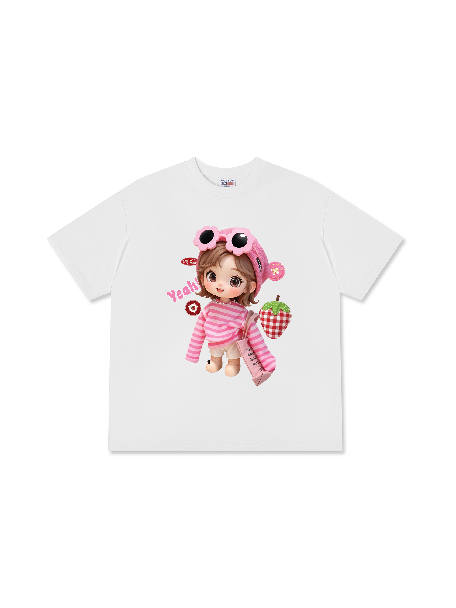 Áo Thun Relaxed Fit Cute Gang Pink Girl