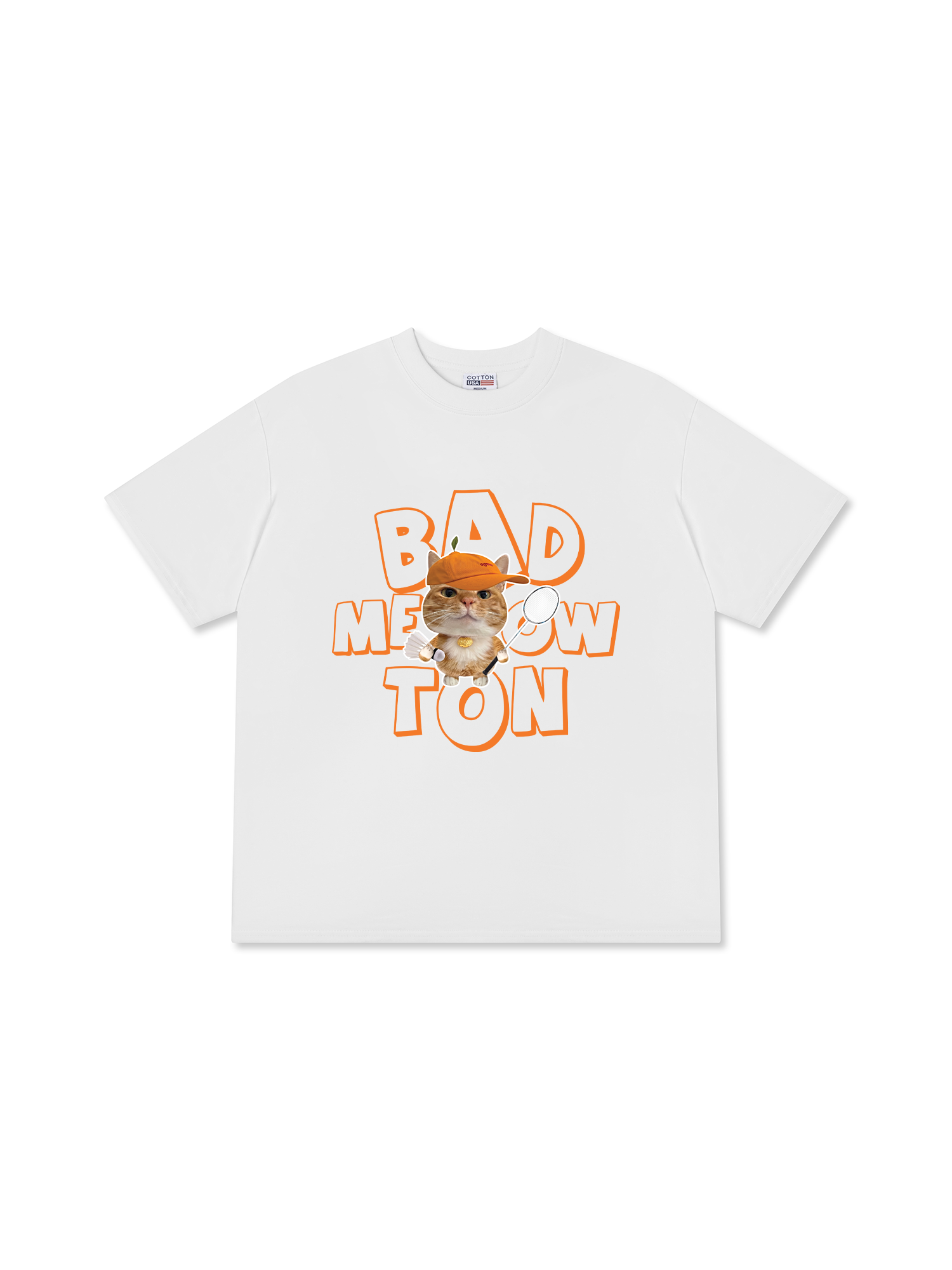 Áo Thun Relaxed Fit Badminton Cute Cat 2