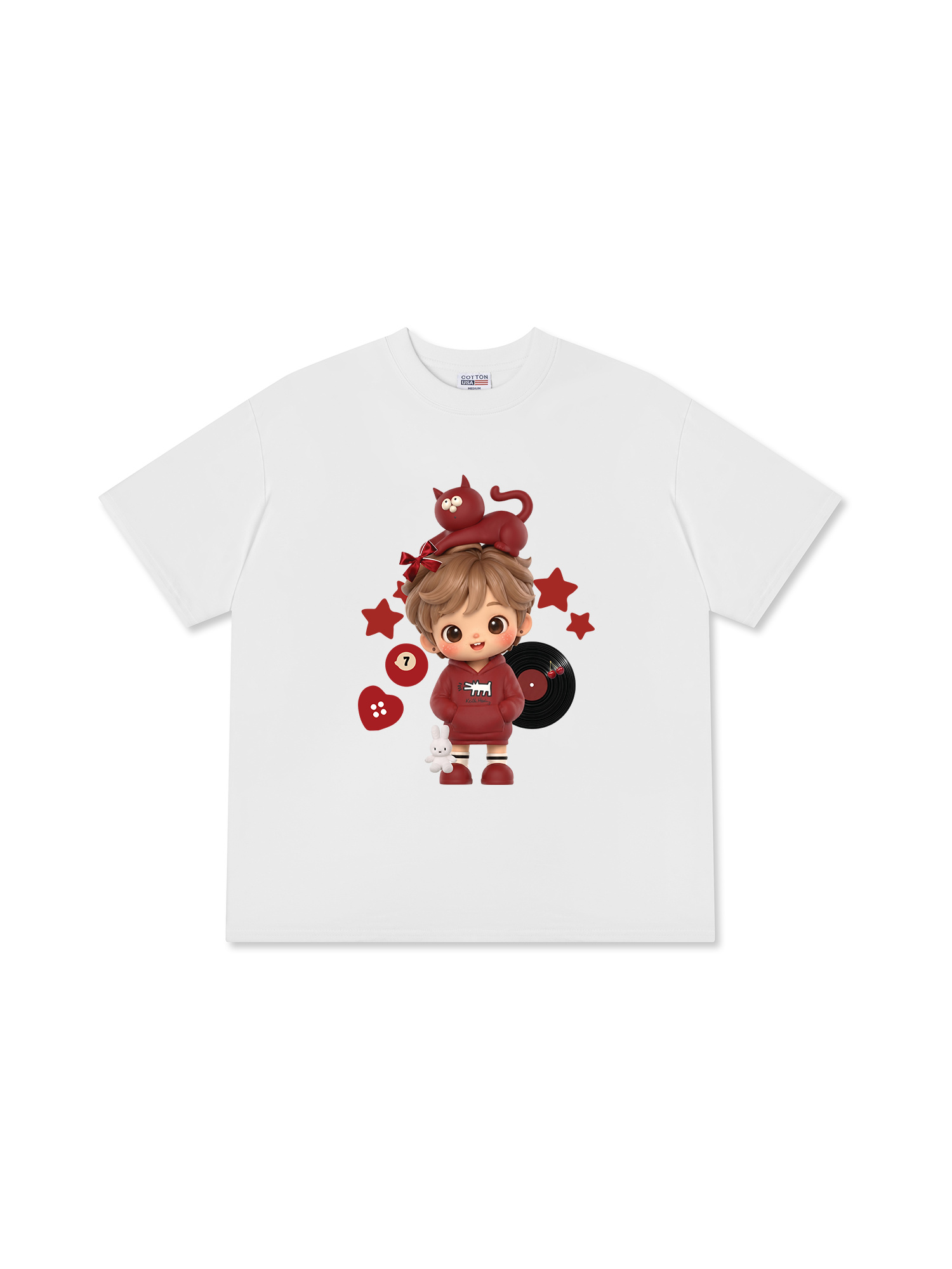 Áo Thun Relaxed Fit Cute Gang Red Outfit