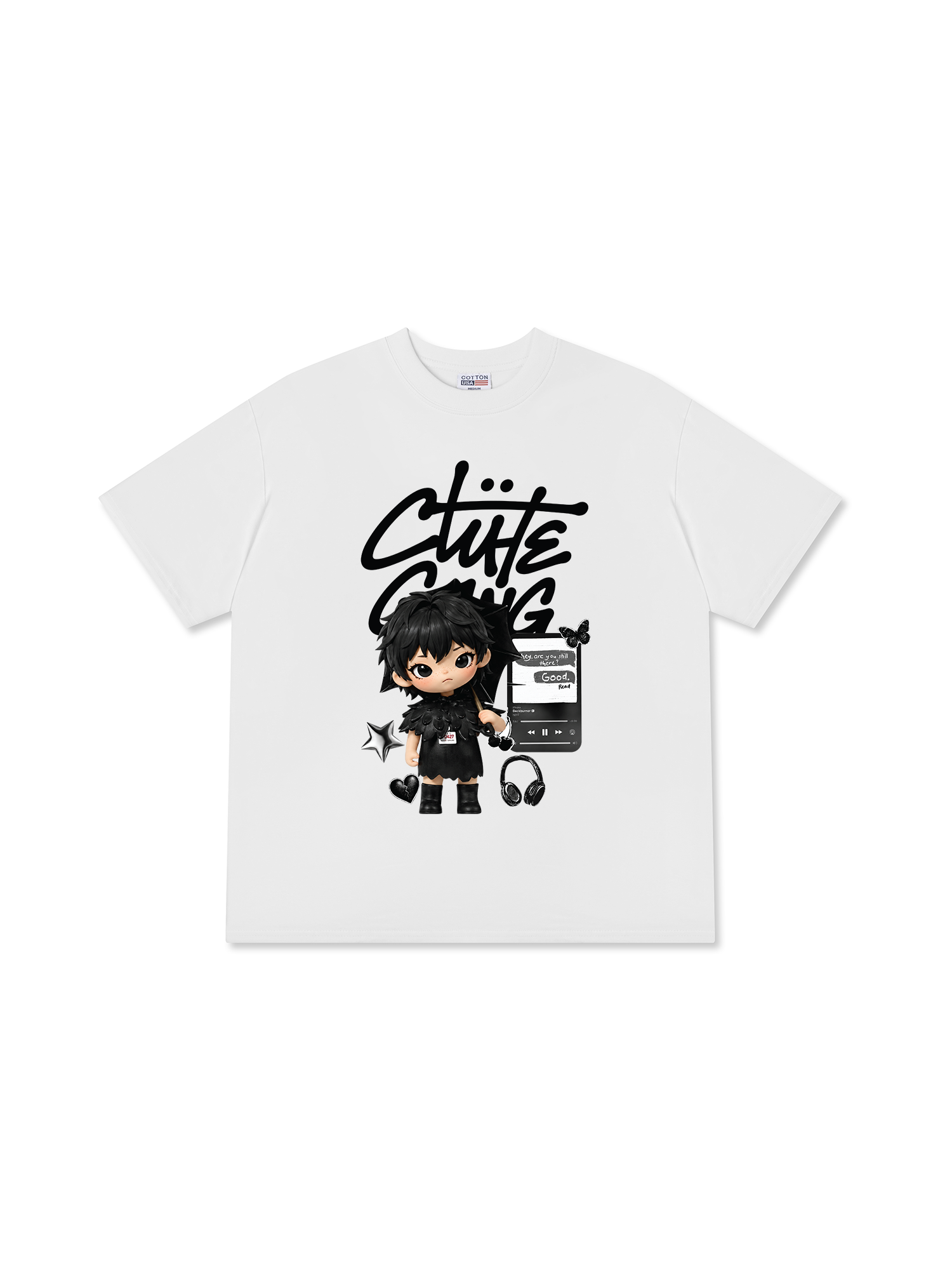 Áo Thun Relaxed Fit Cute Gang Black Boy