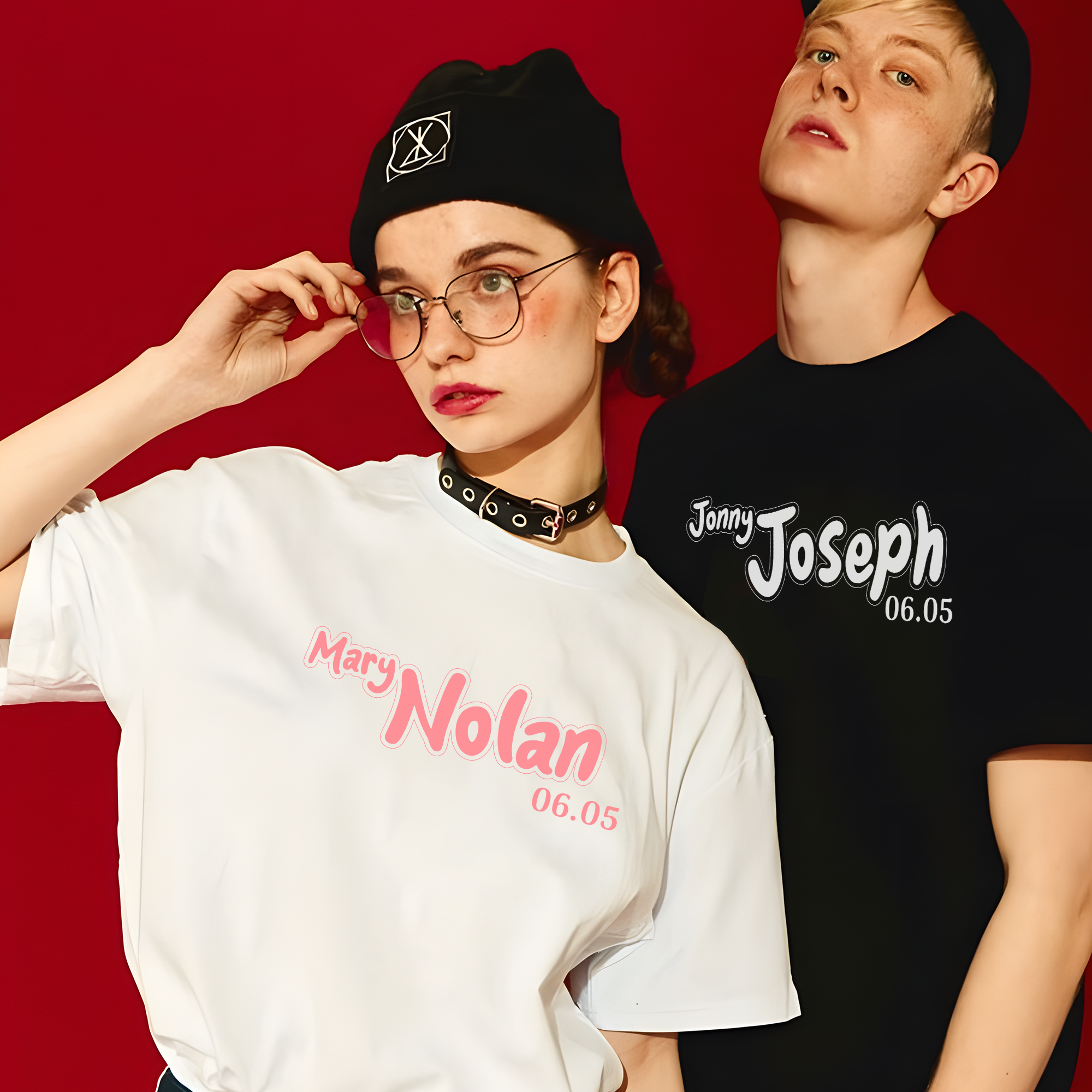 Custom Couple Name x Number T-Shirt