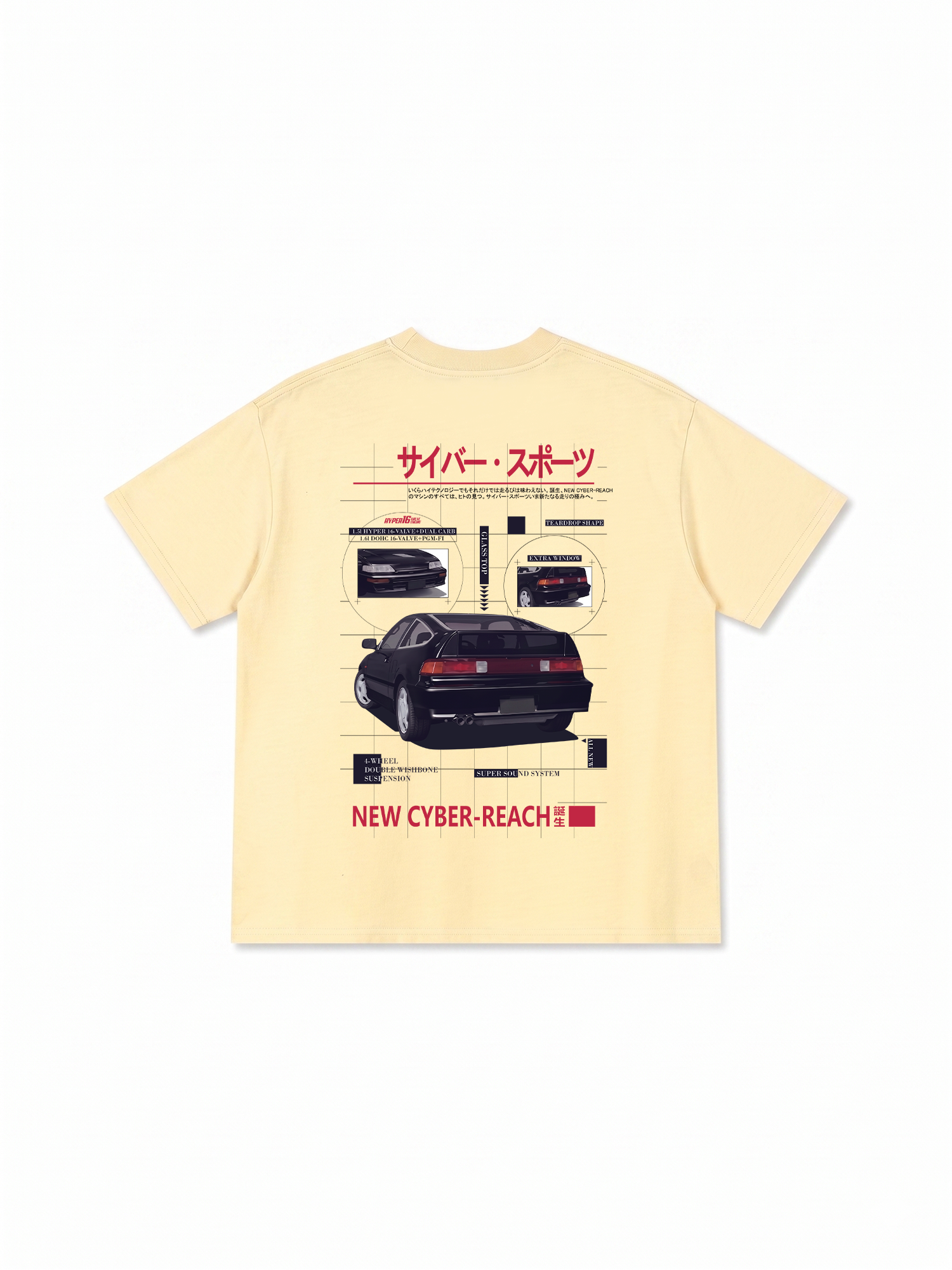 Áo Thun Relaxed Fit JDM Car Cyber Sports Vintage Advertisement