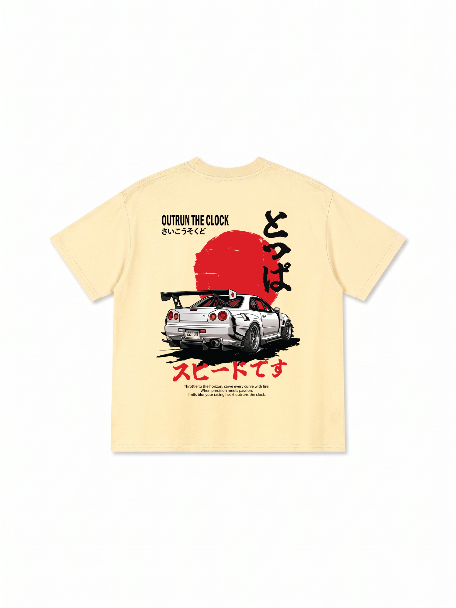Áo Thun Relaxed Fit JDM Car Outrun The Clock