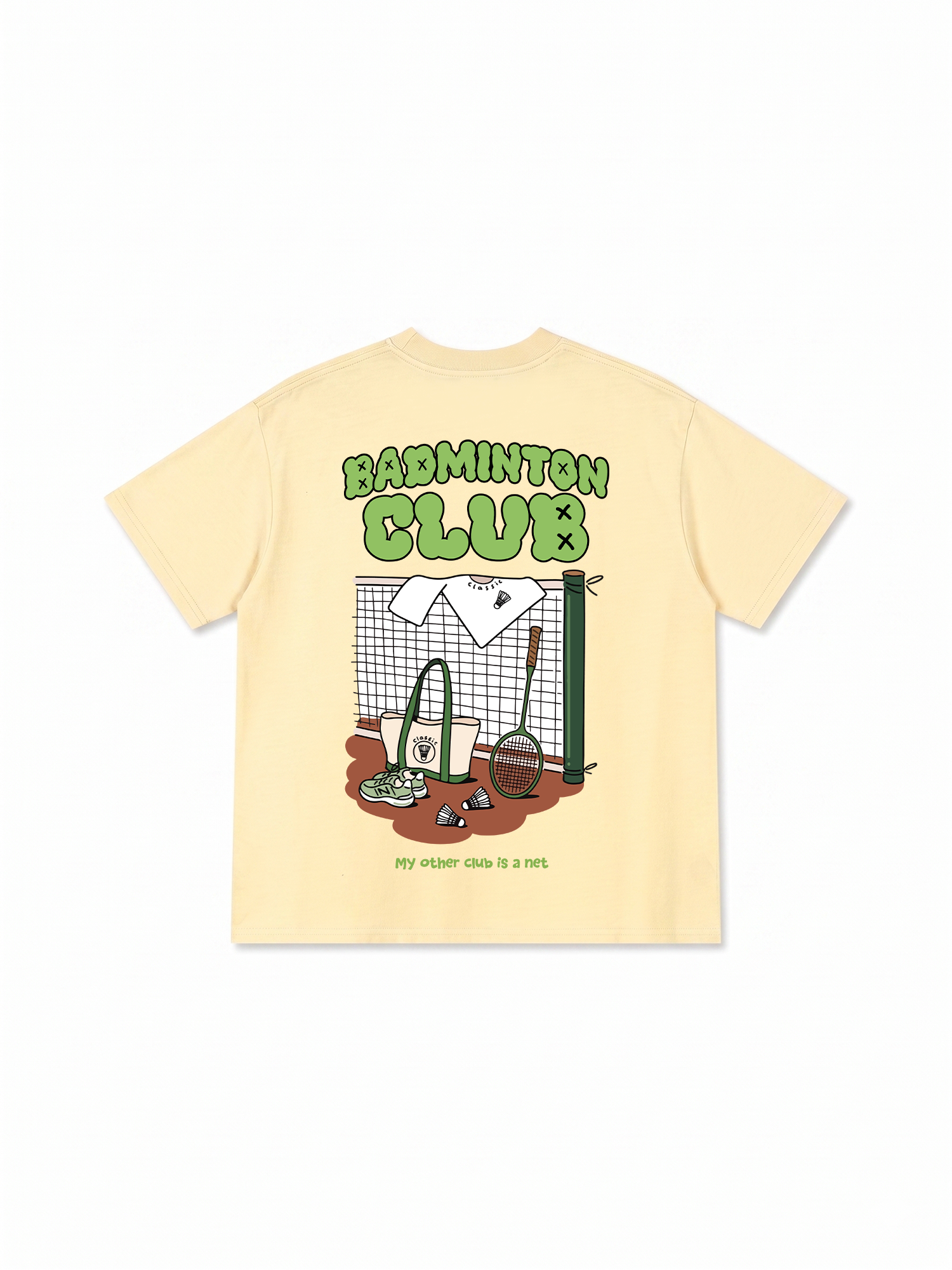 Áo Thun Relaxed Fit Badminton Club My Other Club Is A Net