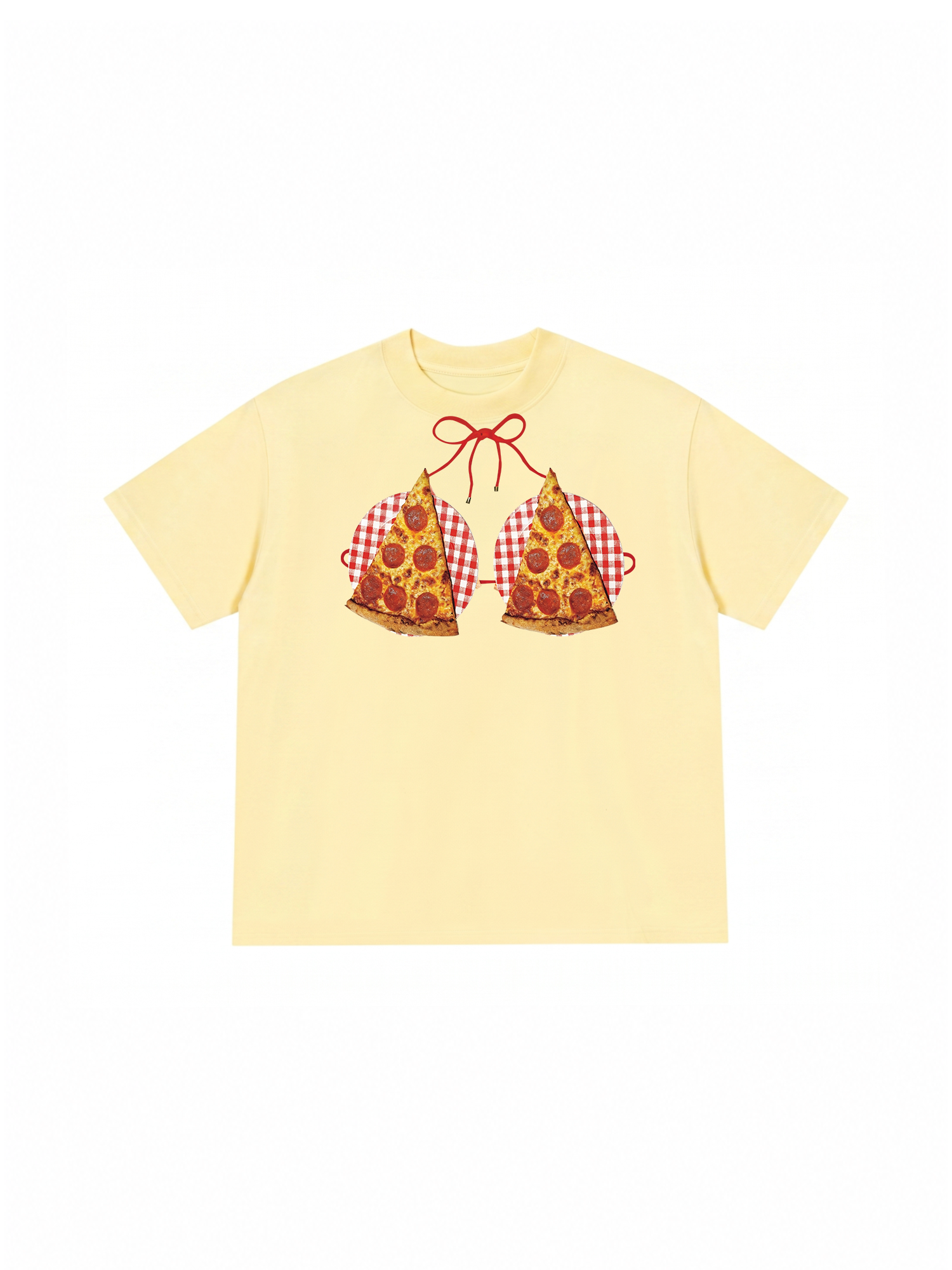 Áo Thun Relaxed Fit Yummy Mood Pizza Bikini