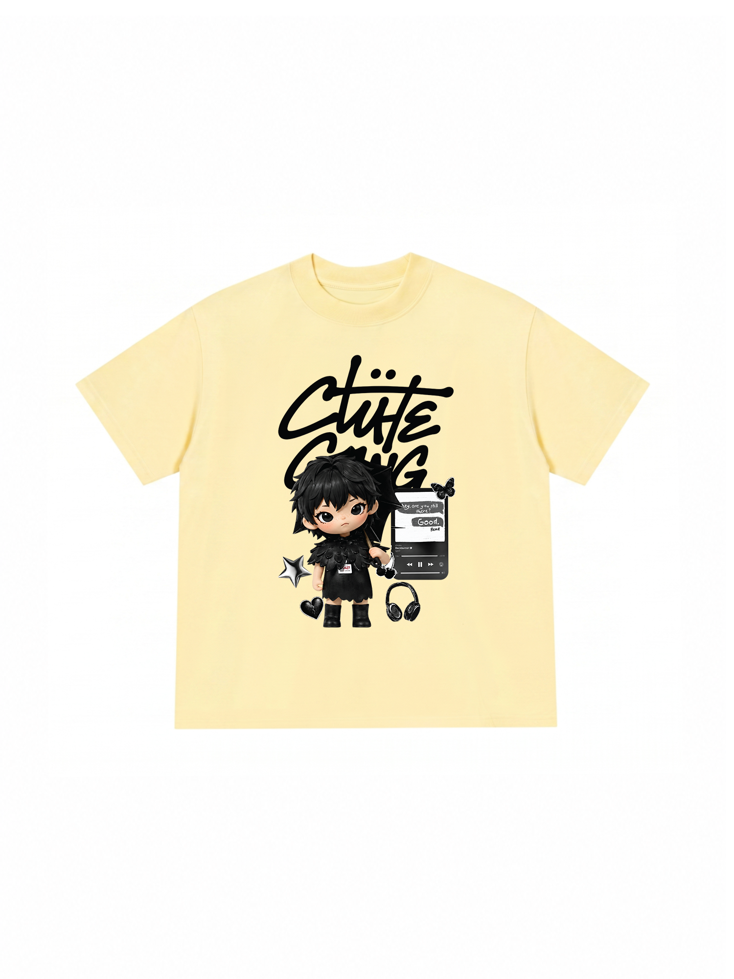Áo Thun Relaxed Fit Cute Gang Black Boy