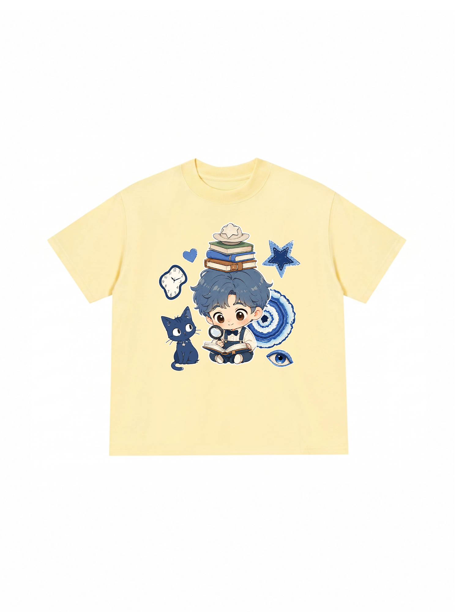 Áo Thun Relaxed Fit Cute Gang Blue Outfit