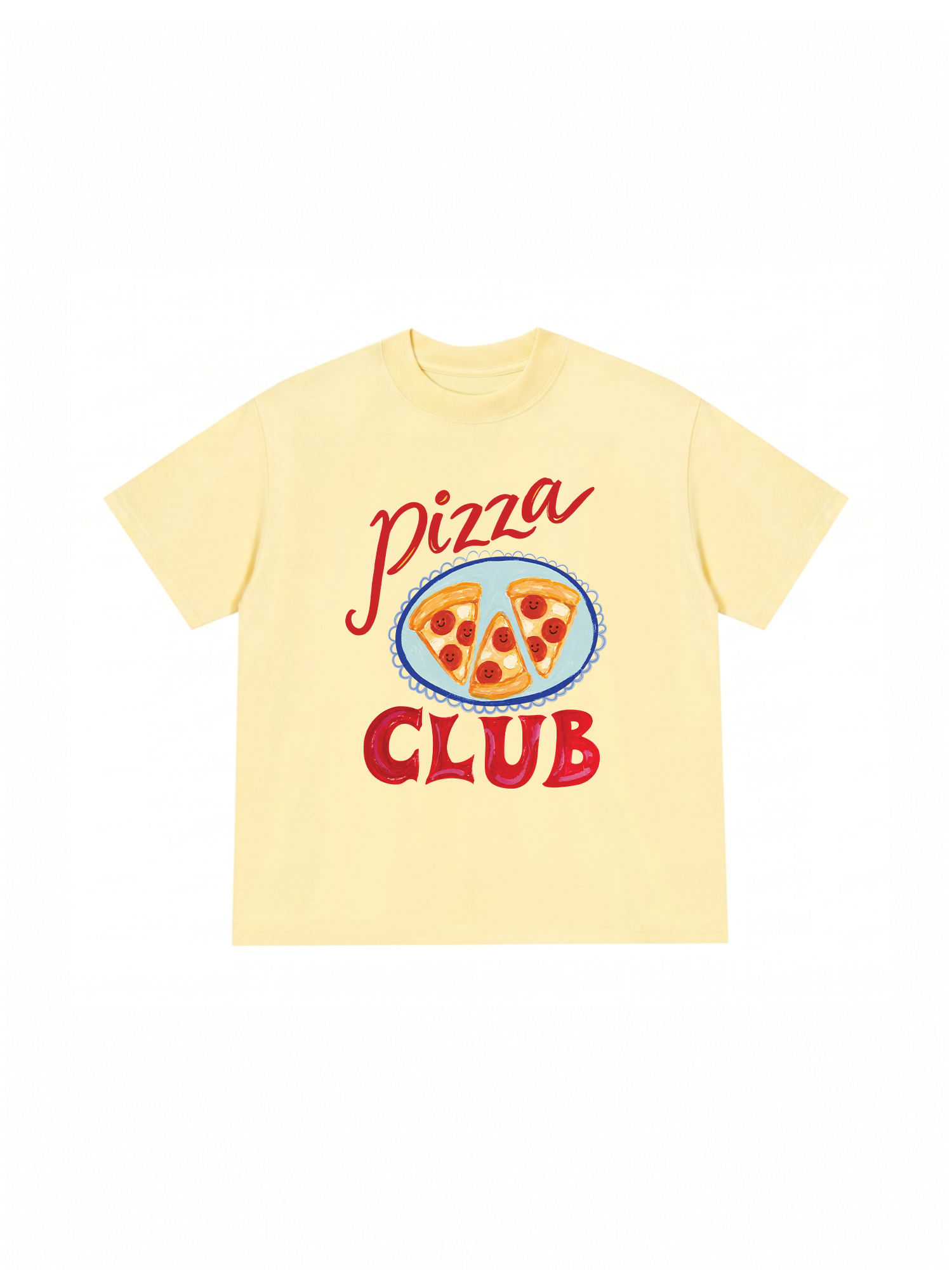 Áo Thun Relaxed Fit Yummy Mood Pizza Girl Club