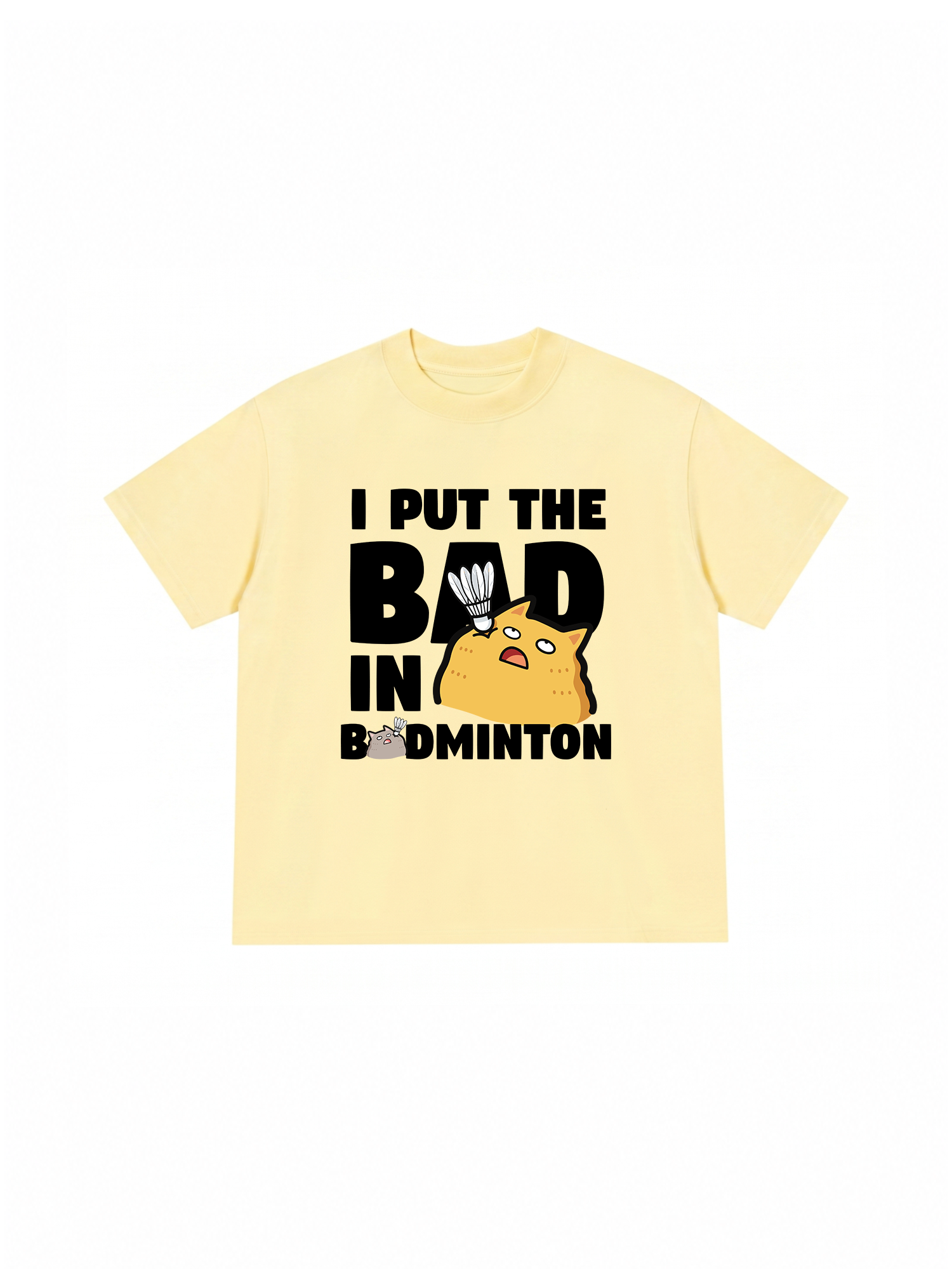 Áo Thun Relaxed Fit Badminton I Put The Bad In Badminton Cat