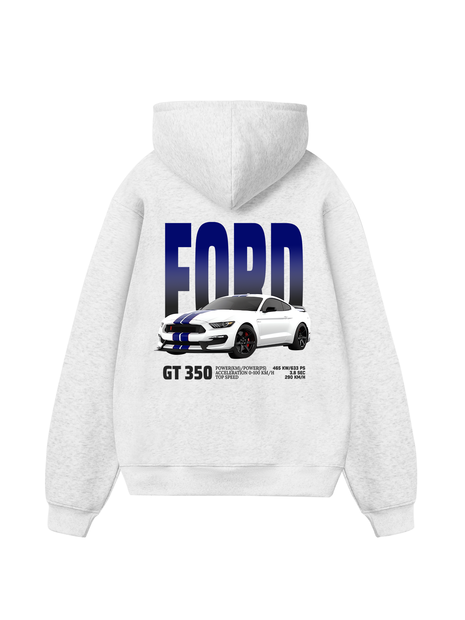 Ford GT 350 White Blue Hoodie