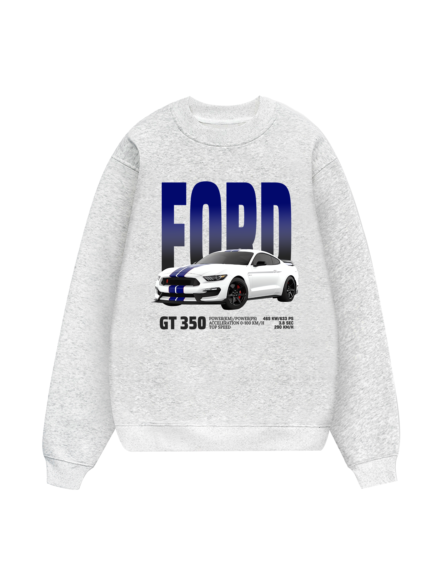 Ford GT 350 White Blue Sweater