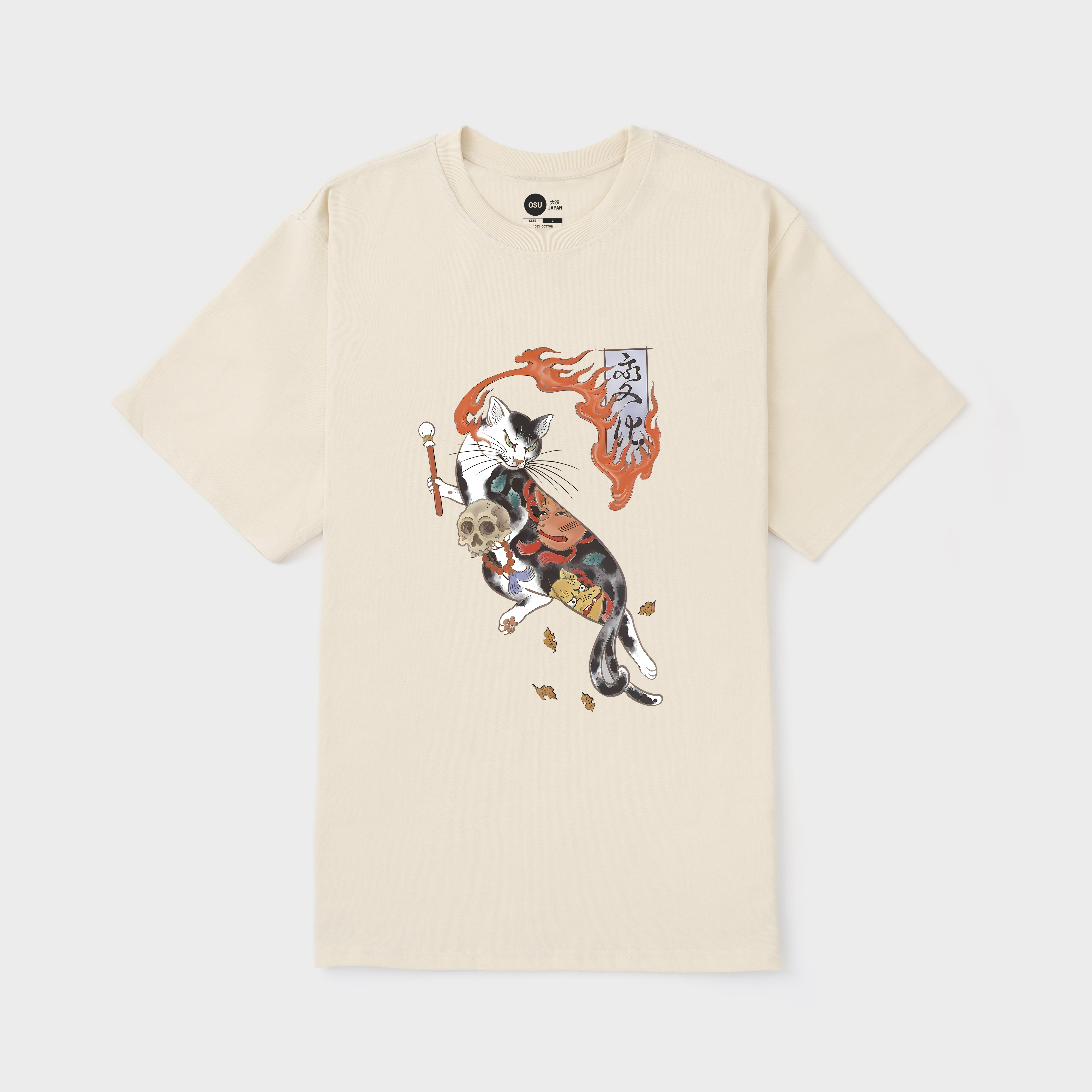 JAPAN CAT FIRE T-SHIRT / KEM