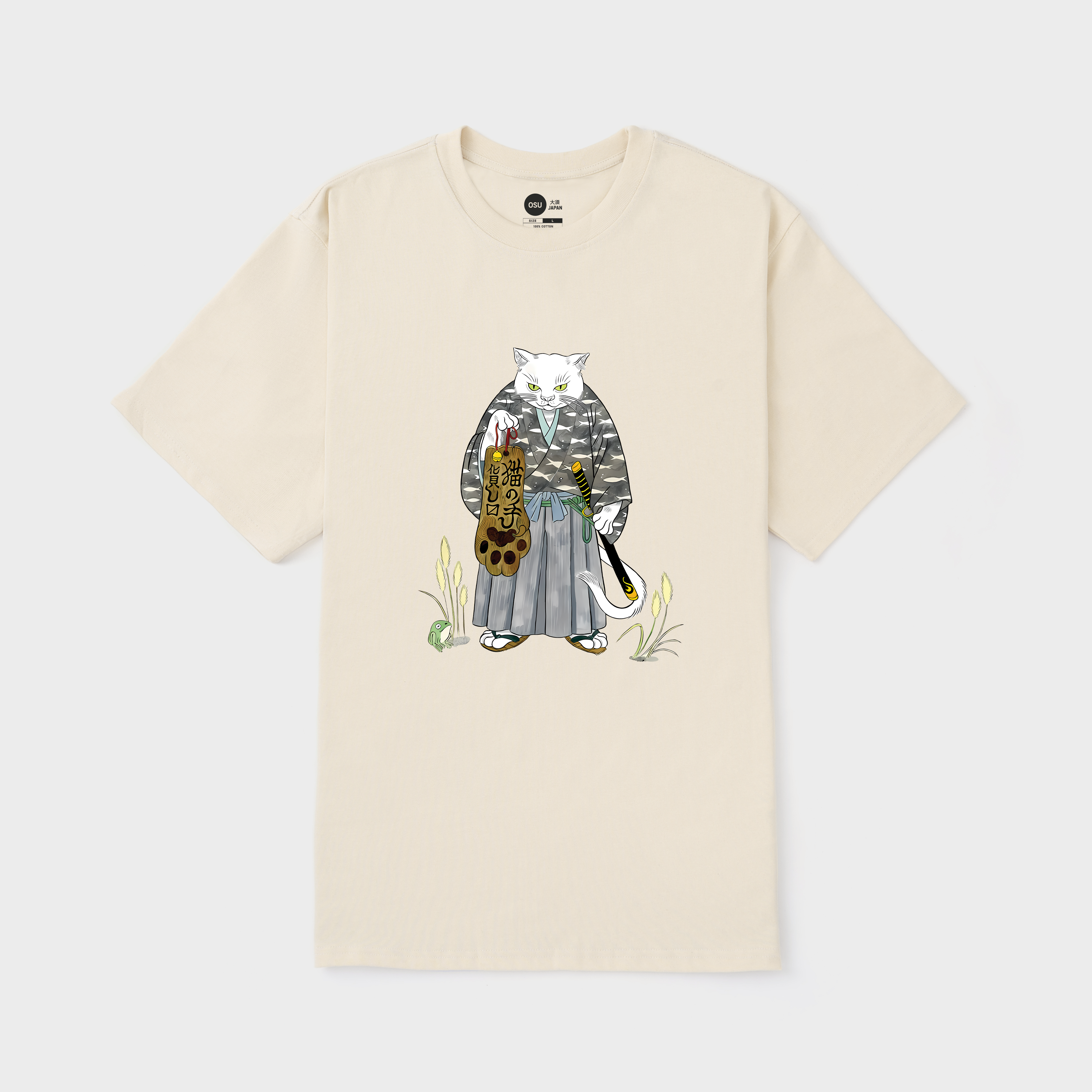 JAPANESE CAT OLD MAN T-SHIRT / KEM