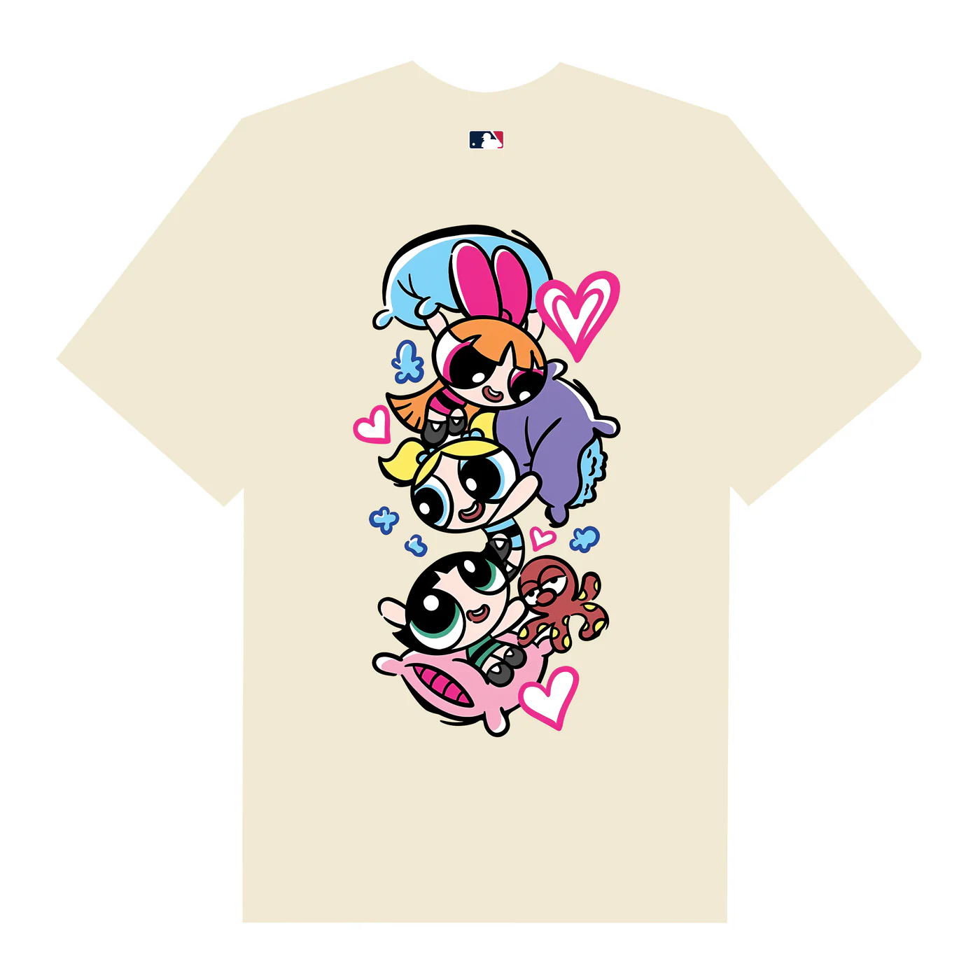 Flash Sale MLB The Powerpuff Girls Heart Pink T-Shirt