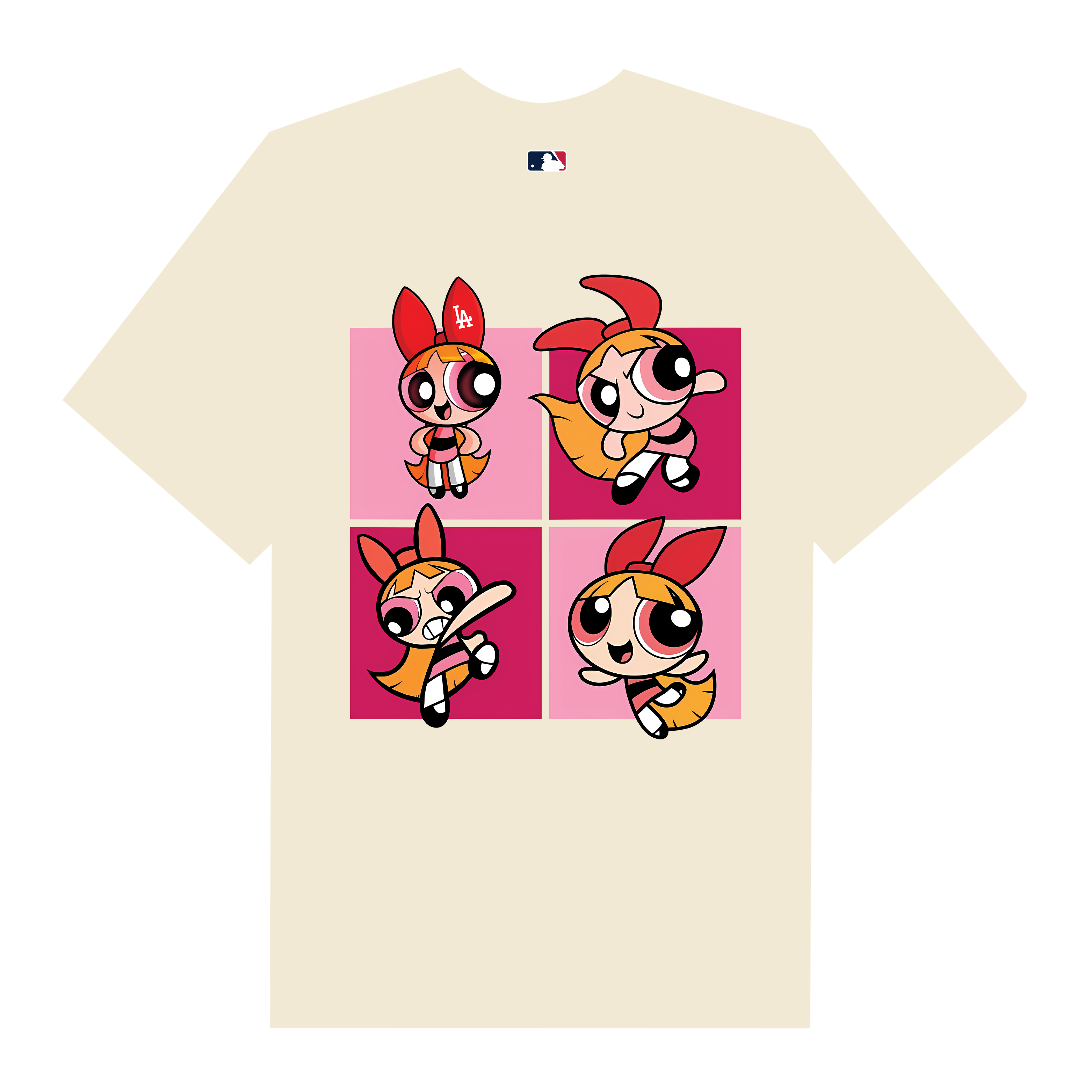 MLB LA The Powerpuff Girls Pink T-Shirt