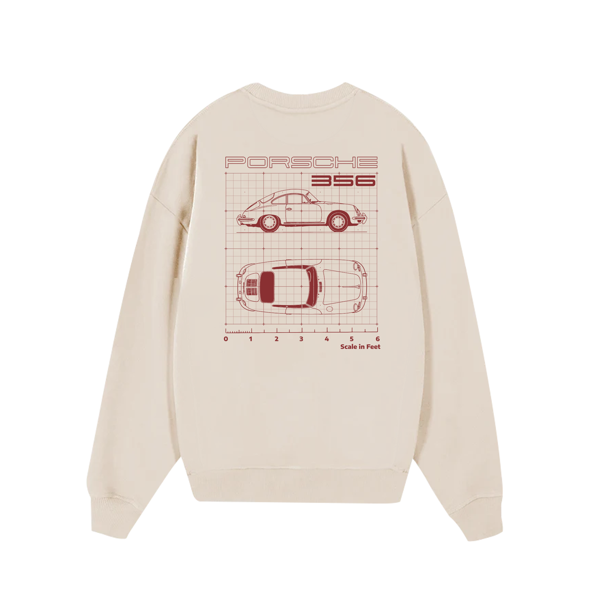 Porsche 356 Scale In Feet Sweater