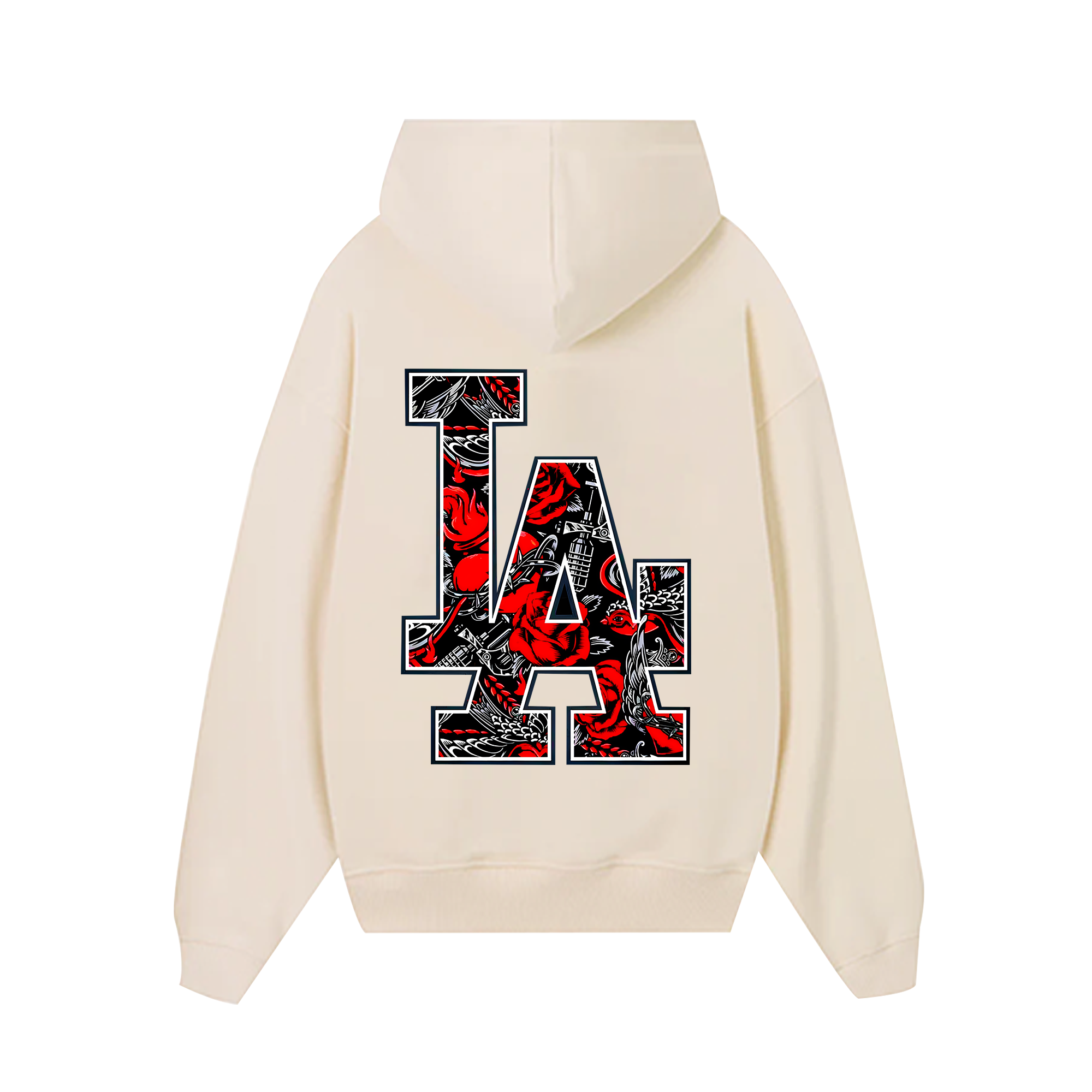 MLB Floral LA Rose Black Hoodie