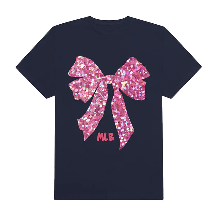 Flash Sale MLB Floral Gliiter Ribbon T-Shirt