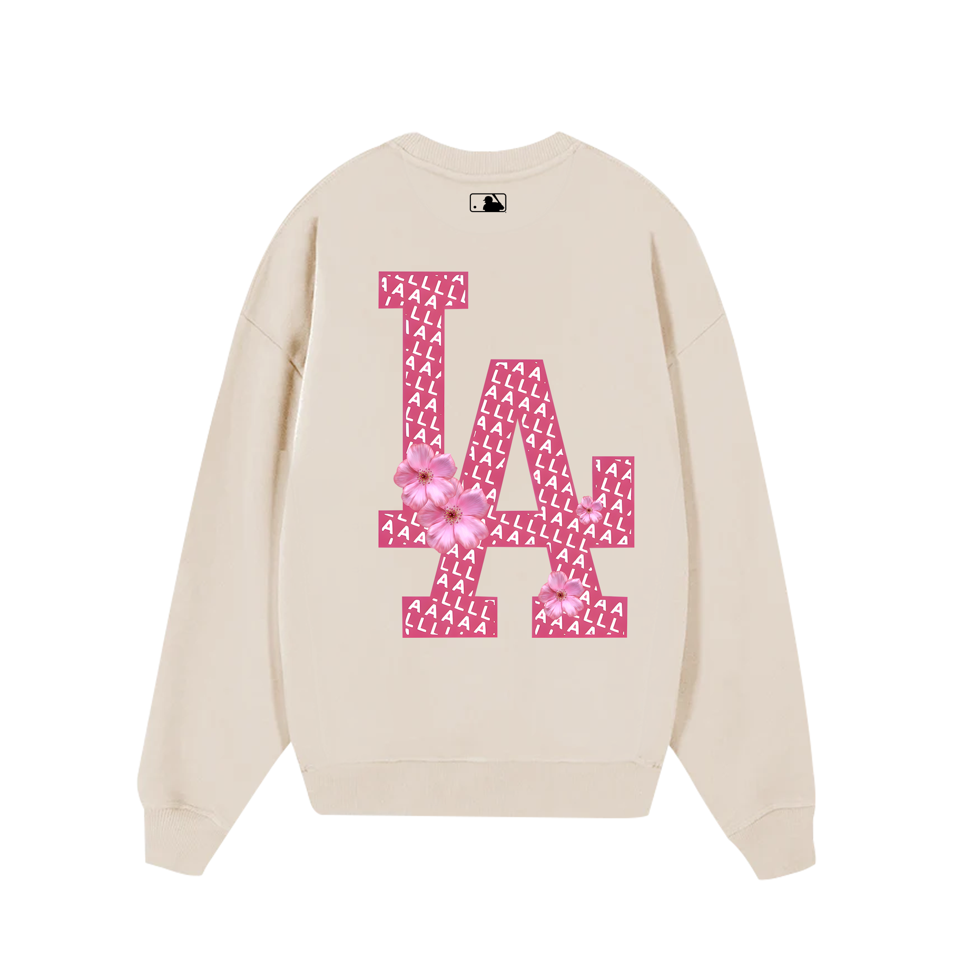 MLB Floral Pink Peach LA Flower Sweater