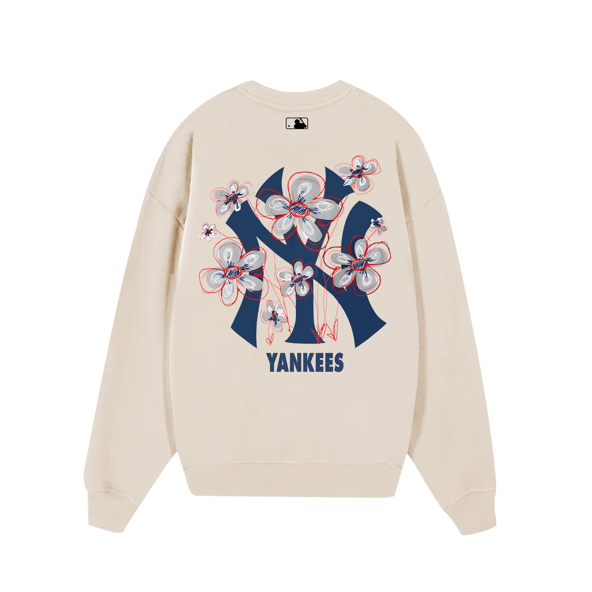 MLB Floral Blue Logo Sweater