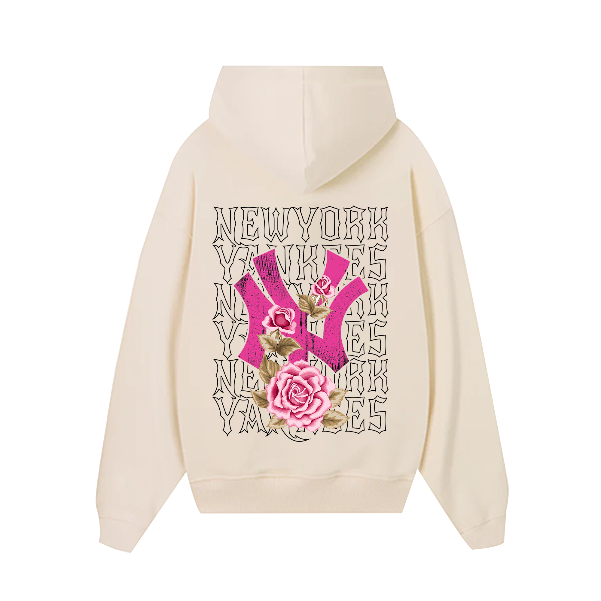 MLB Floral Pink Rose New York Yankees Hoodie