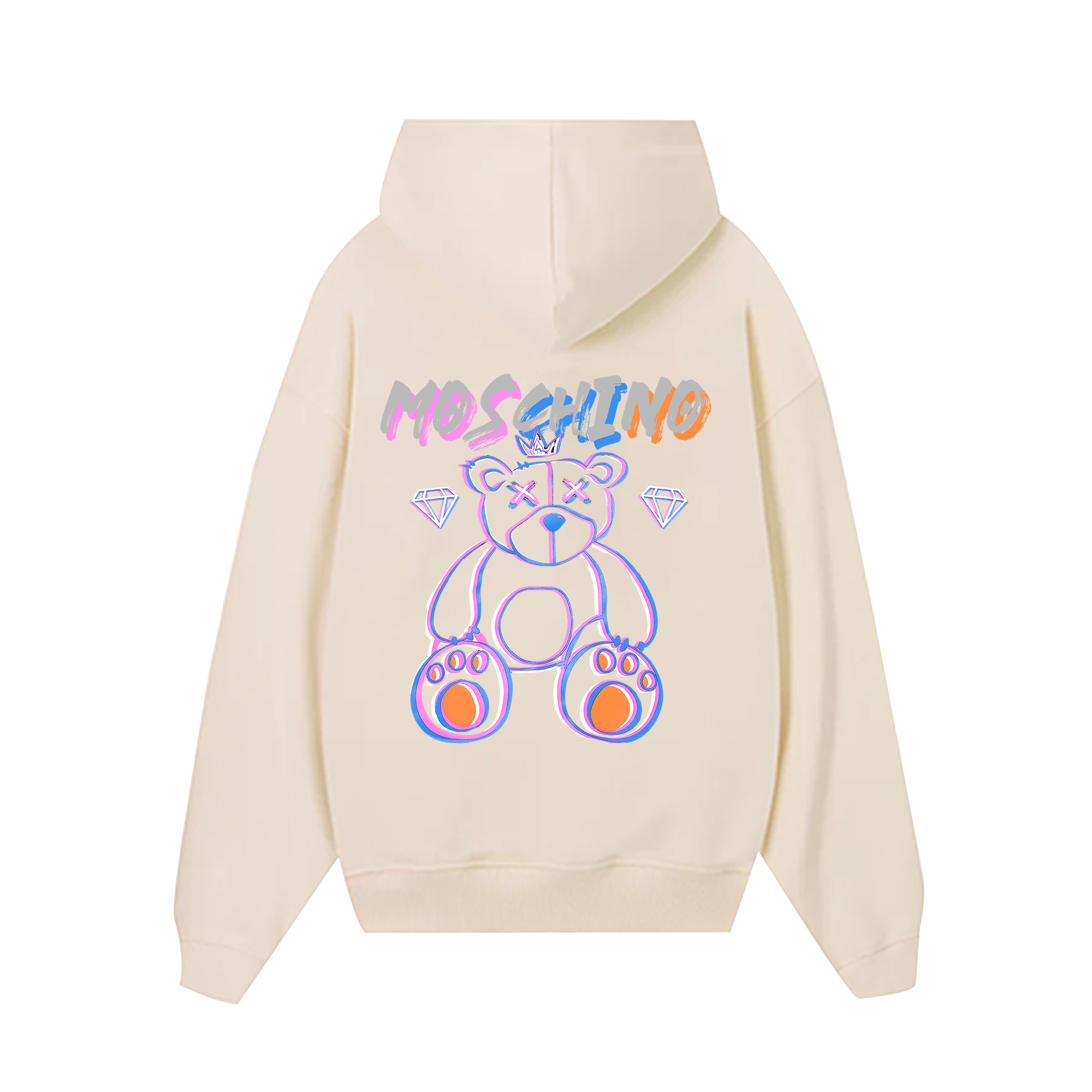 Moschino Blue Pink Bear Hoodie